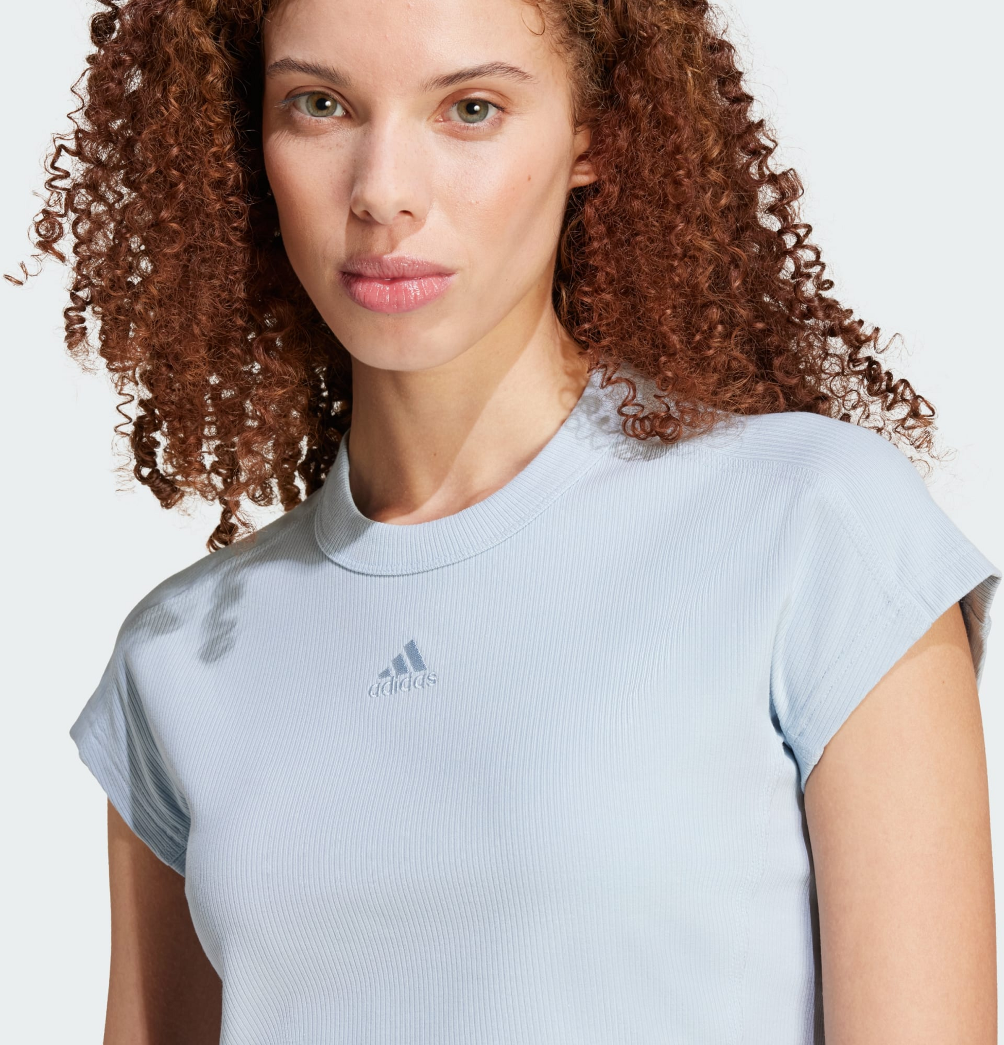 ADIDAS, Adidas Lounge Ribbed Crop T-shirt