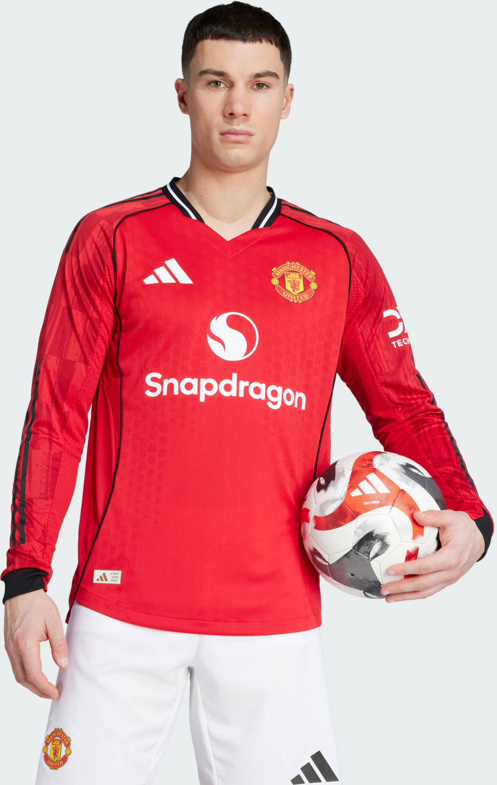 ADIDAS, Adidas Manchester United 25/26 L&aring;ng&auml;rmad Autentisk Hemmatr&ouml;ja