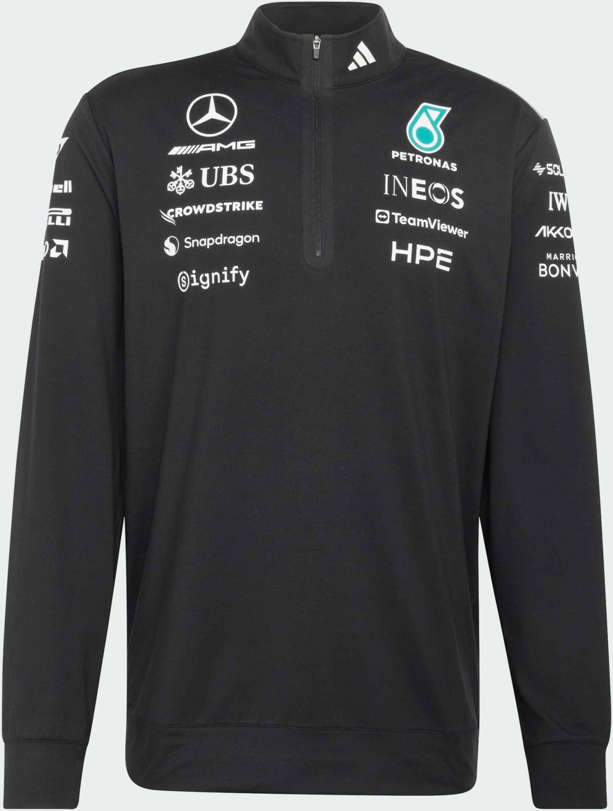 ADIDAS, Adidas Mercedes - Amg Petronas Formula 1 Team Engineers Sweatshirt Med Kvartsl&aring;ng Dragkedja