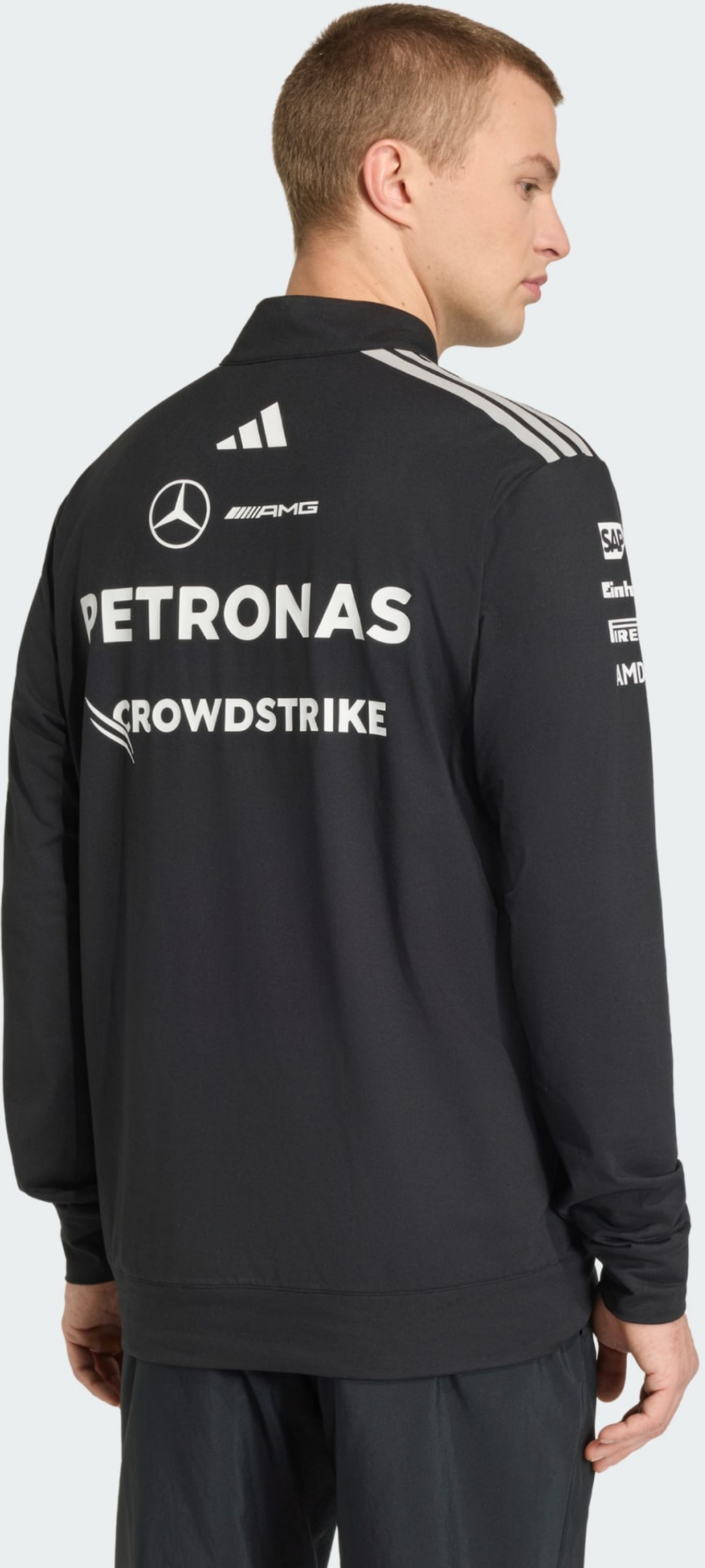 ADIDAS, Adidas Mercedes - Amg Petronas Formula 1 Team Engineers Sweatshirt Med Kvartsl&aring;ng Dragkedja