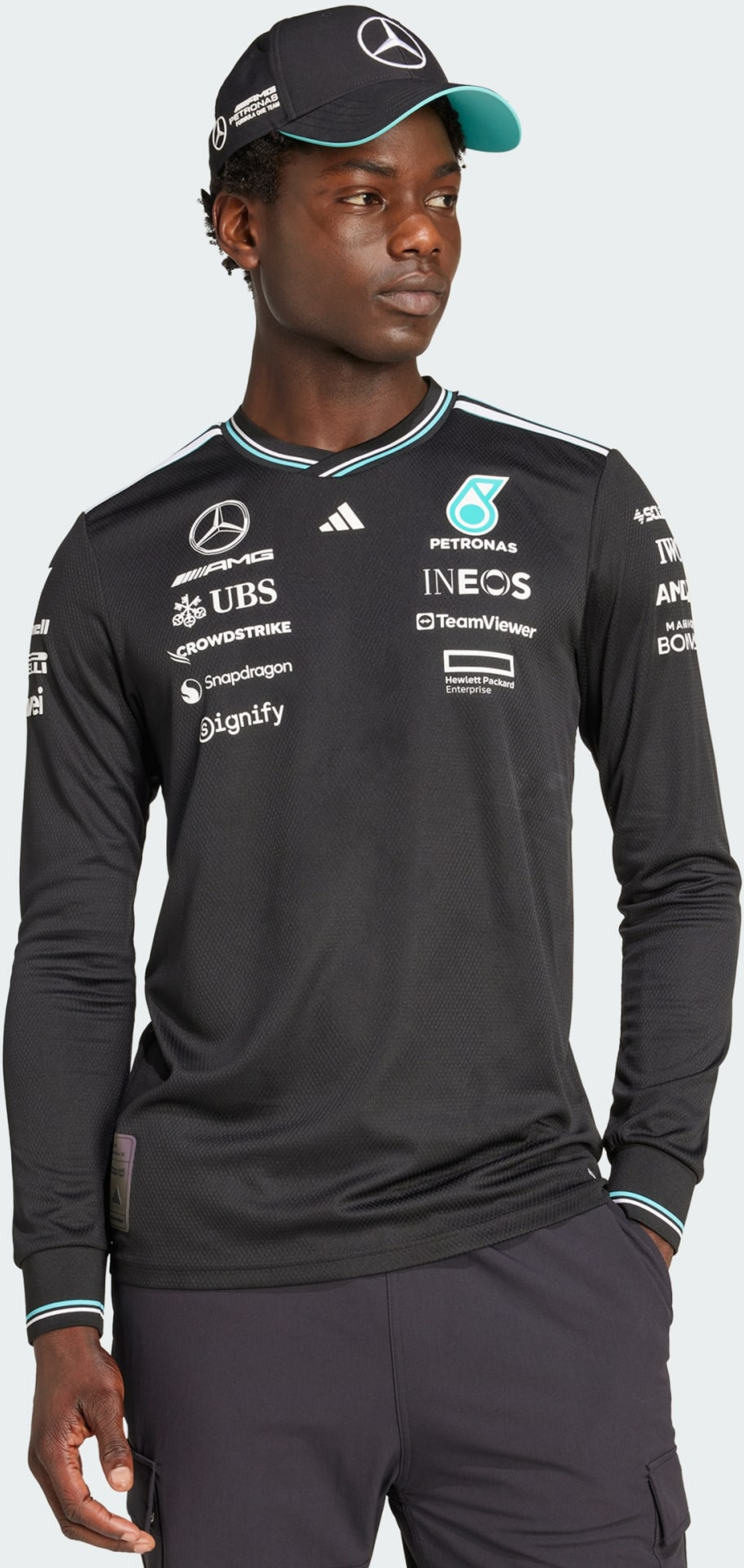 ADIDAS, Adidas Mercedes - Amg Petronas Formula One Team Driver Jersey Authentic Long Sleeve Tr&ouml;ja