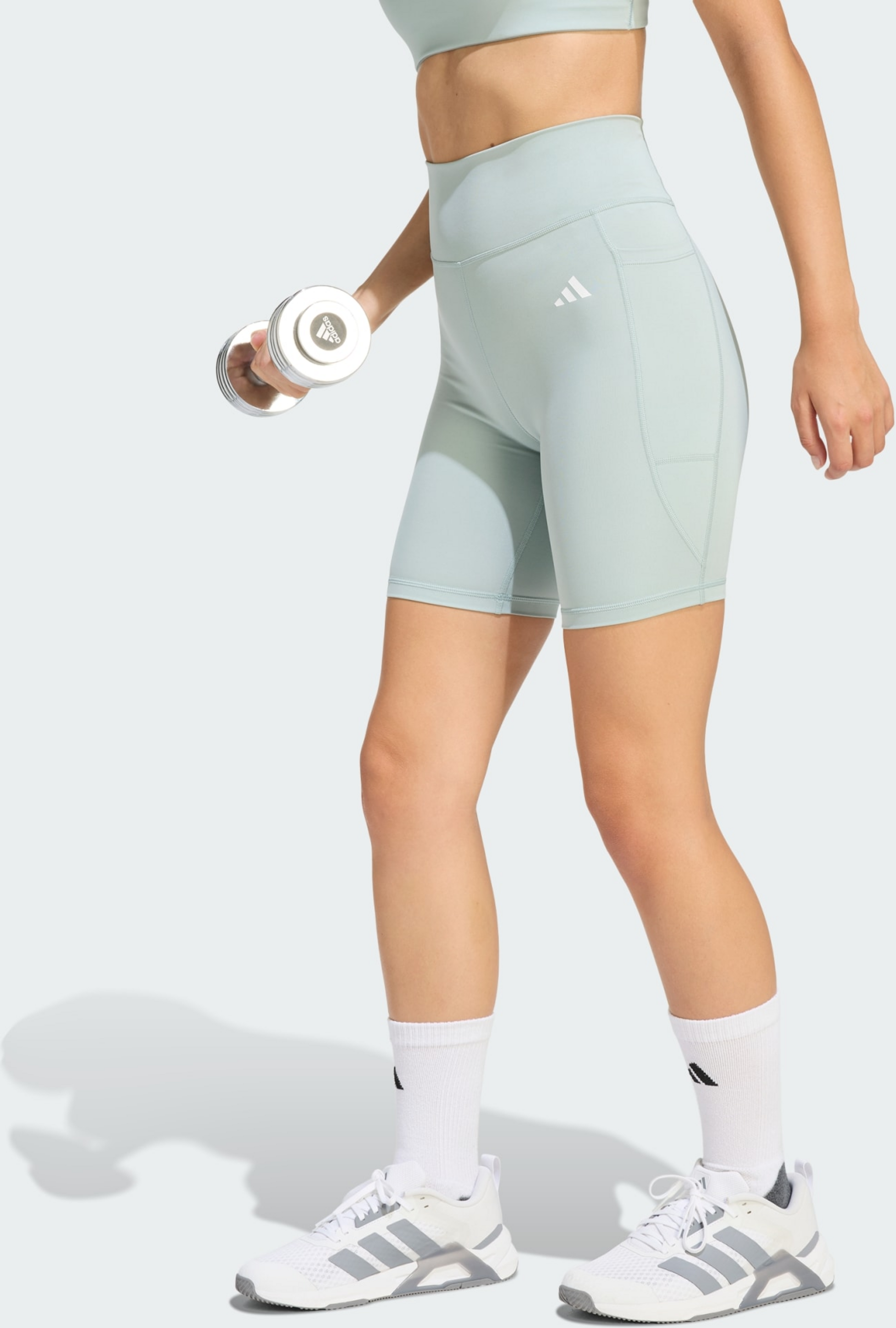 ADIDAS, Adidas Optimé Essentials Korta Leggings Med Förvaringsficka