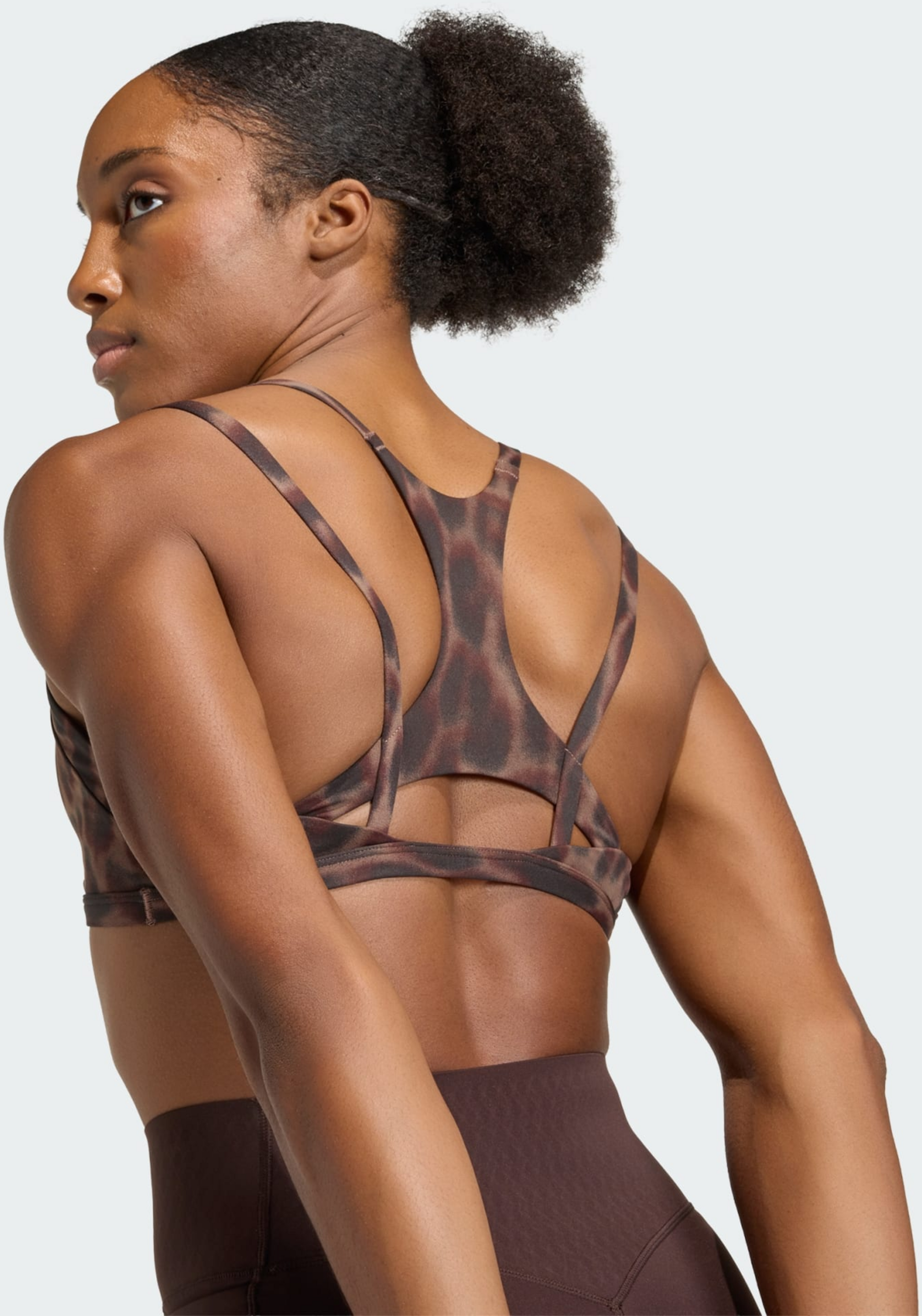 ADIDAS, Adidas Optime Leopard Strappy Bh-topp Med L&auml;tt St&ouml;d