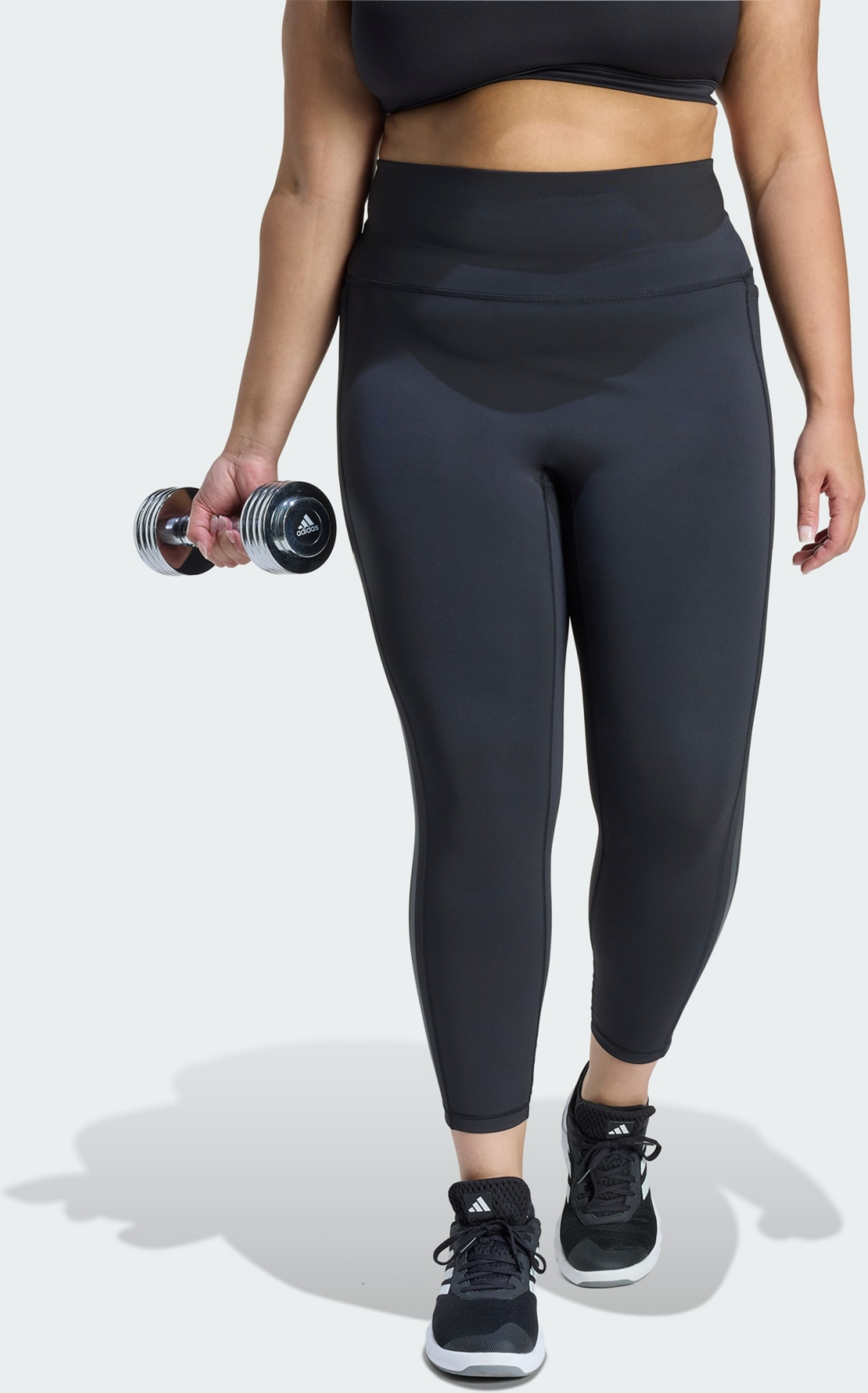 ADIDAS, Adidas Optime Workout 3-stripes 7/8 Leggings (plus Size)