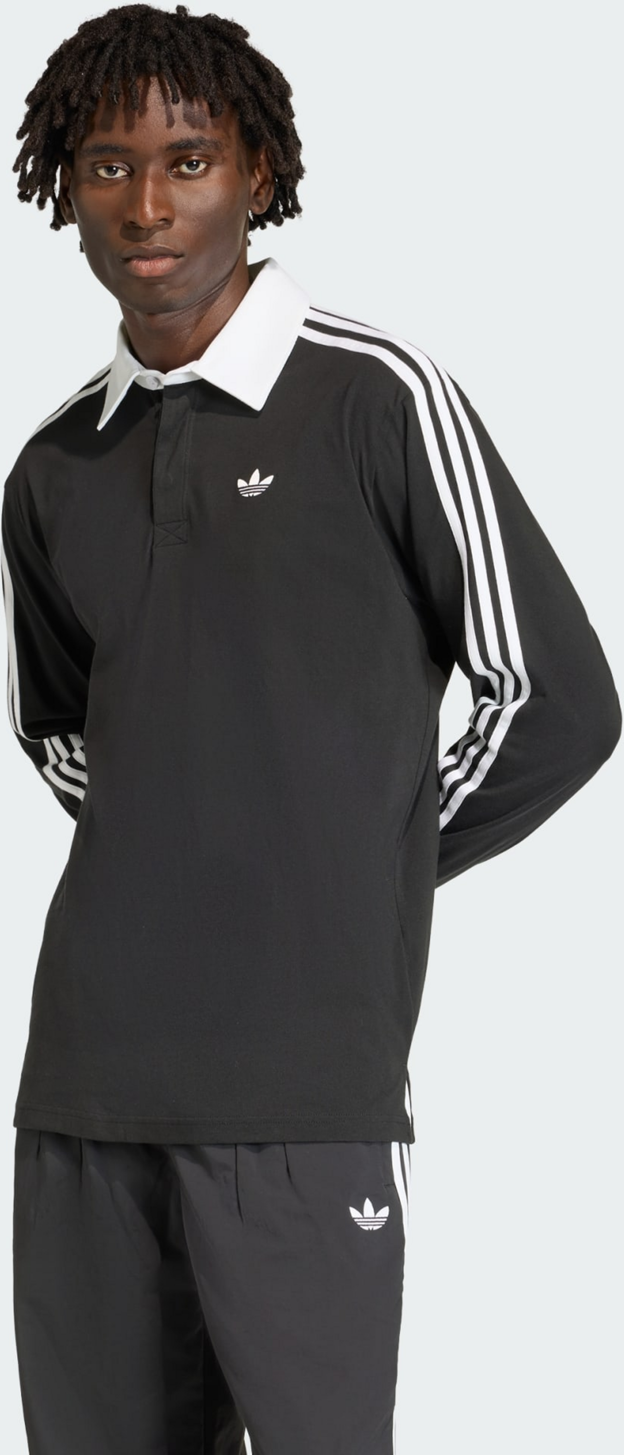 ADIDAS ORIGINALS, Adidas Originals 3-stripes Rugbypik&eacute;tr&ouml;ja Med L&aring;nga &Auml;rmar
