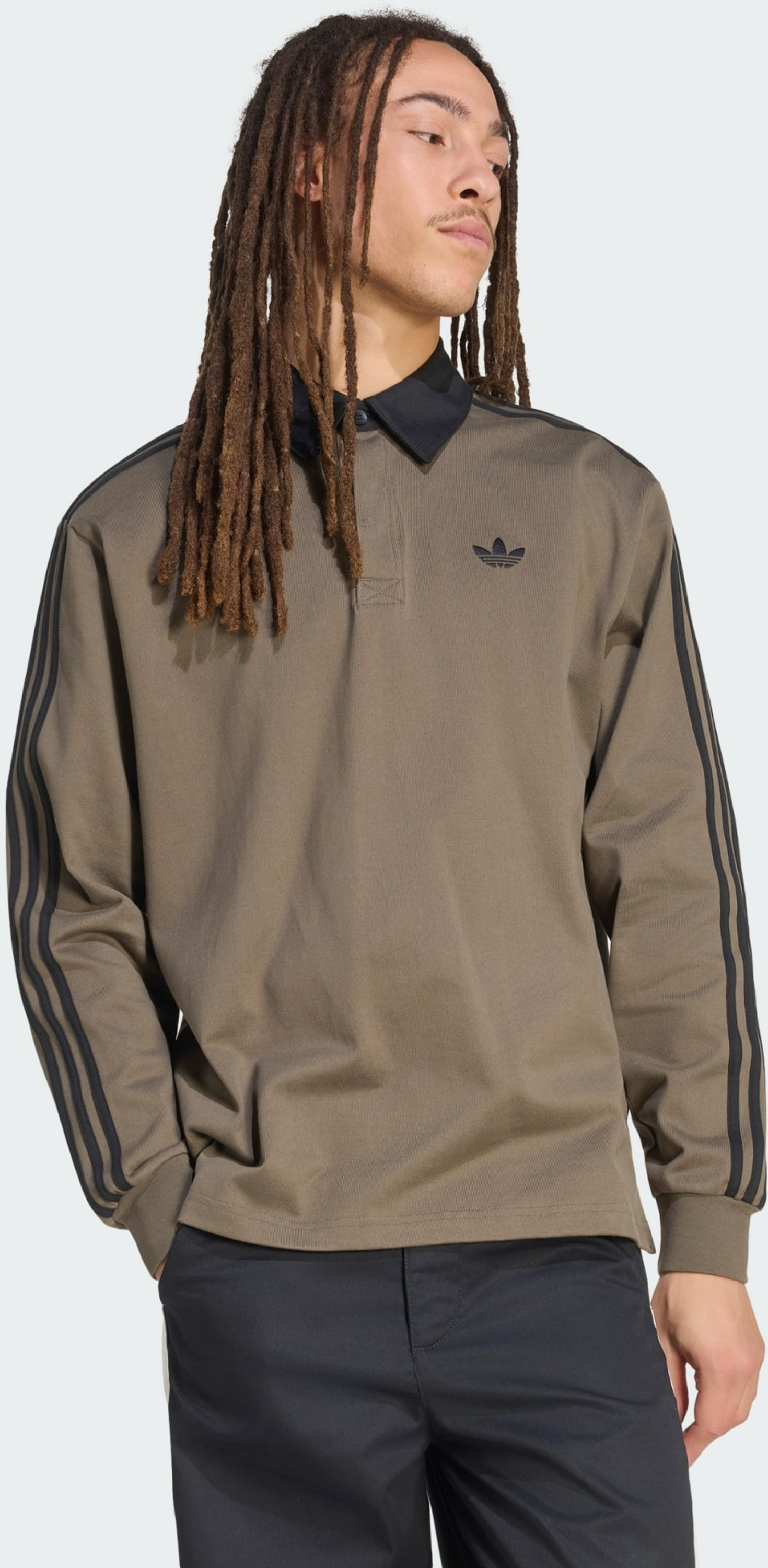 ADIDAS ORIGINALS, Adidas Originals 3-stripes Rugbypik&eacute;tr&ouml;ja Med L&aring;nga &Auml;rmar