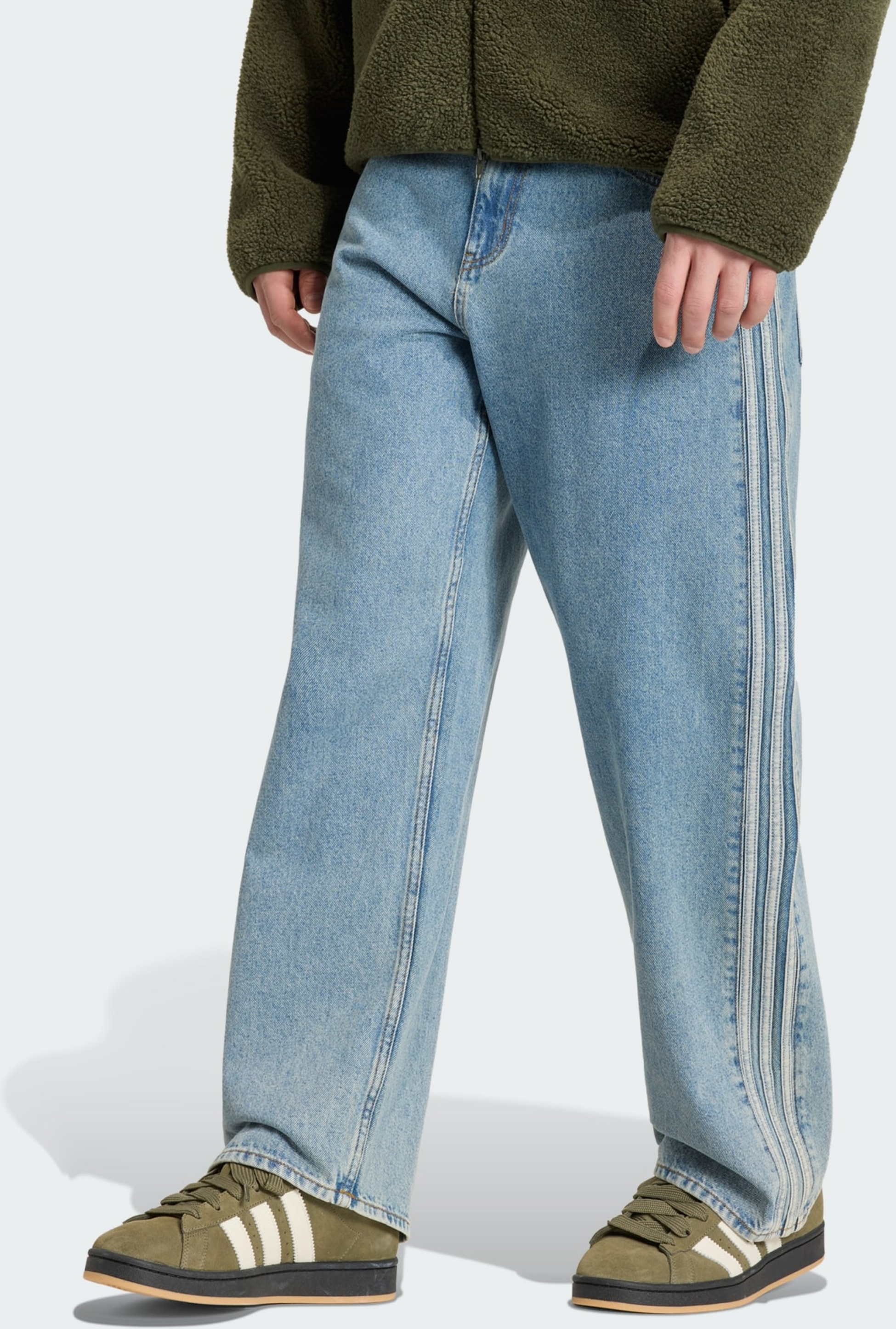 ADIDAS ORIGINALS, Adidas Originals Firebird Adicolor Denim Jeans Med Medelh&ouml;g Midja Och Raka Ben