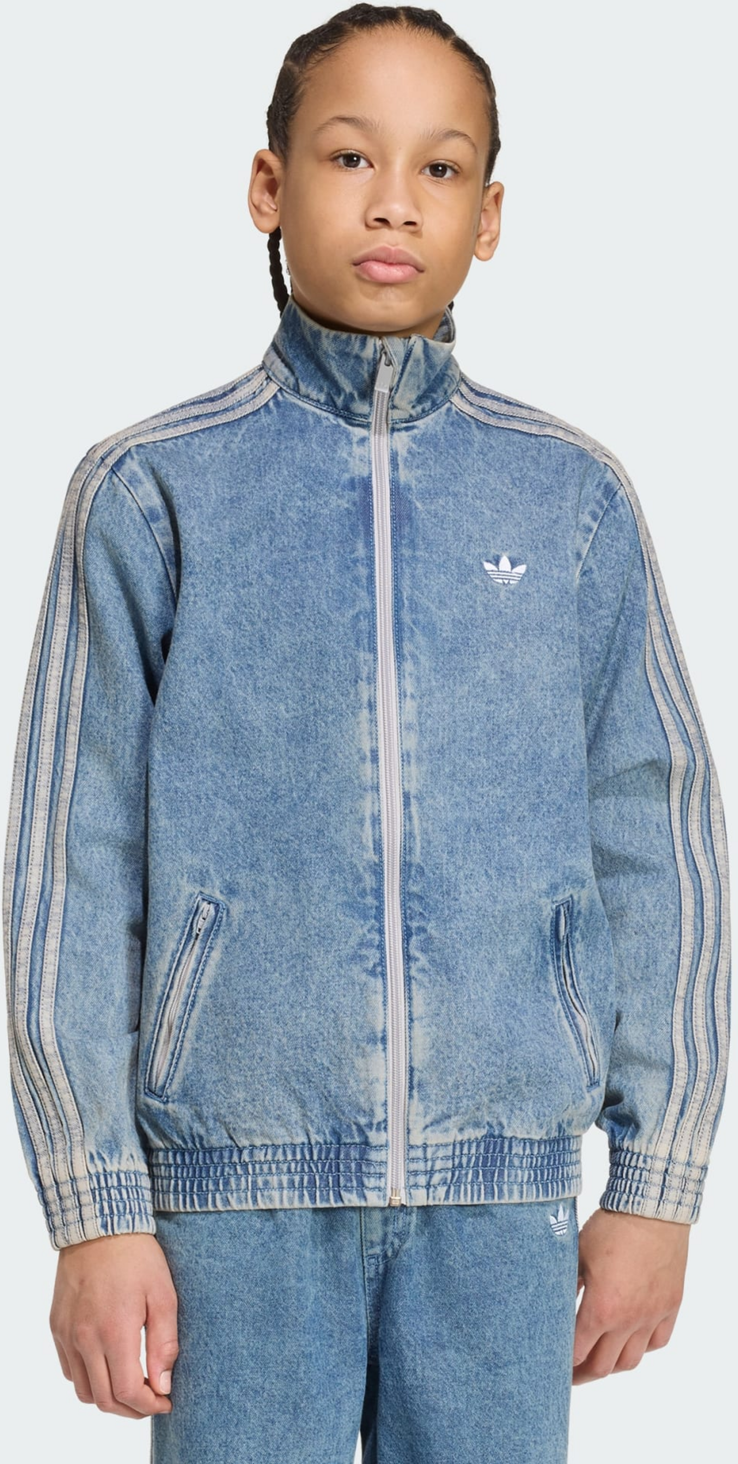 ADIDAS ORIGINALS, Adidas Originals Firebird Tr&auml;ningsjacka I Denim Med L&ouml;s Passform