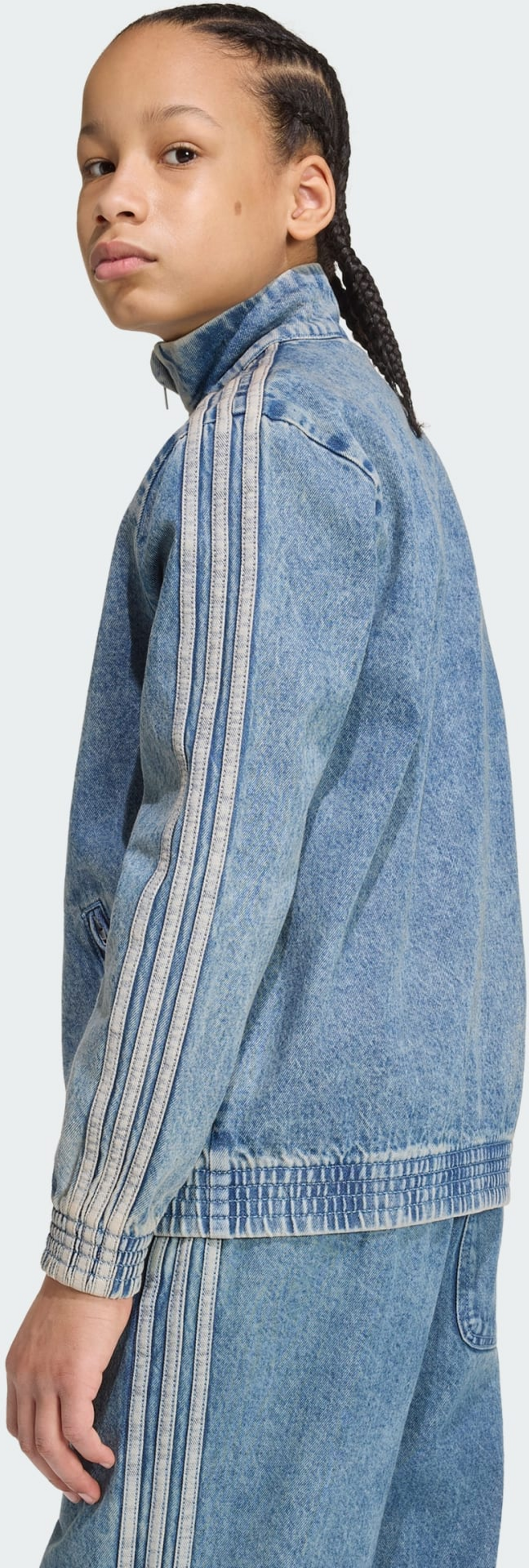 ADIDAS ORIGINALS, Adidas Originals Firebird Tr&auml;ningsjacka I Denim Med L&ouml;s Passform