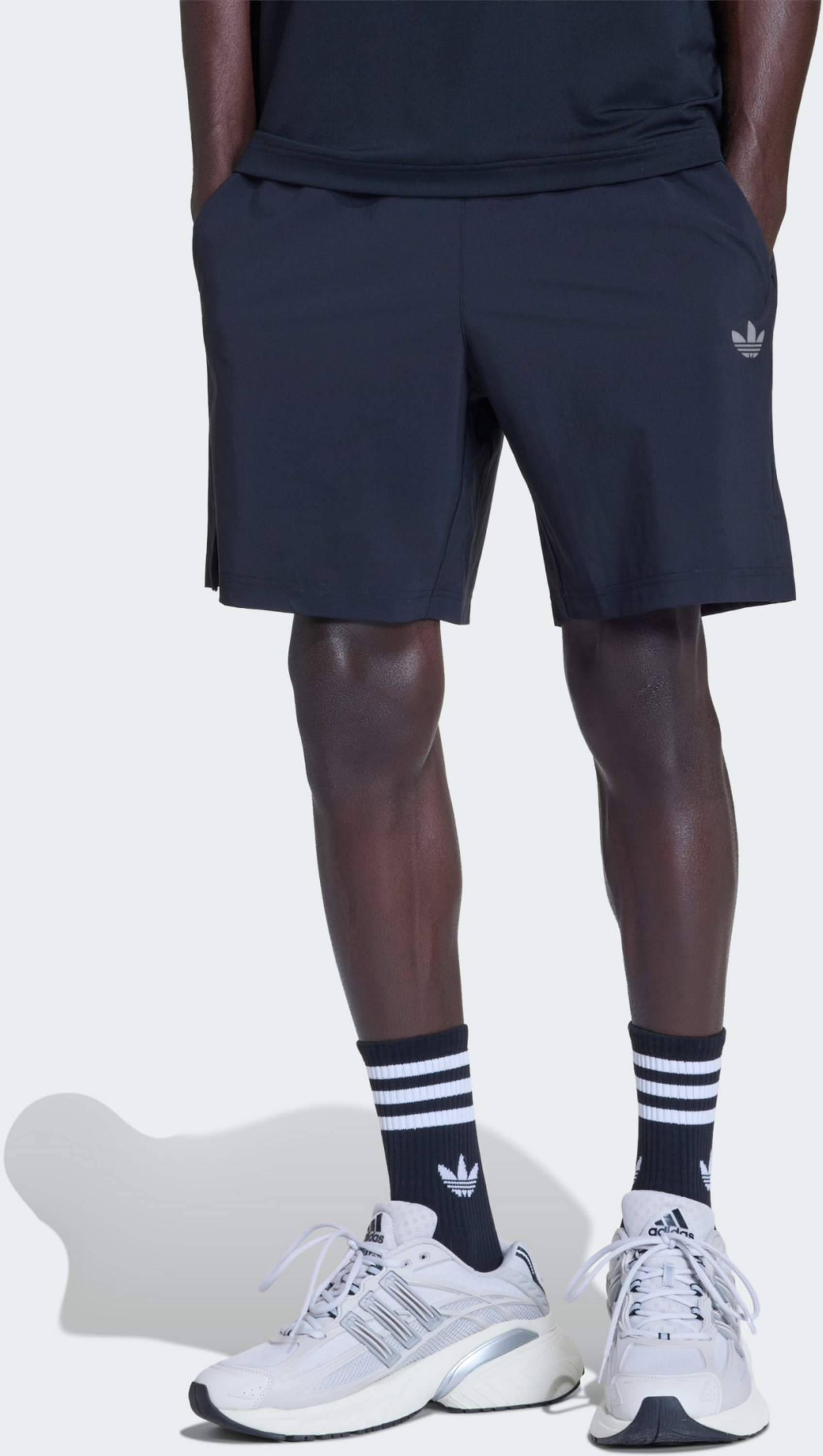 ADIDAS ORIGINALS, Adidas Originals Tech Trefoil Essentials Polyester Shorts