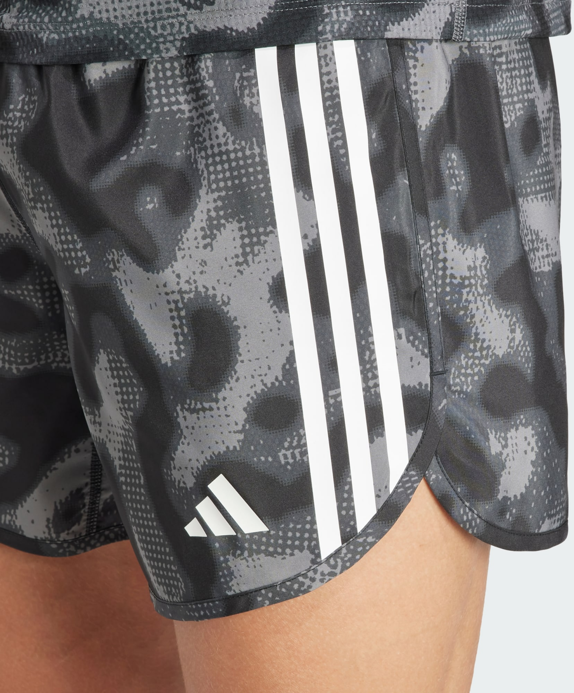 ADIDAS, Adidas Own The Run 3-stripes Allover Print Shorts