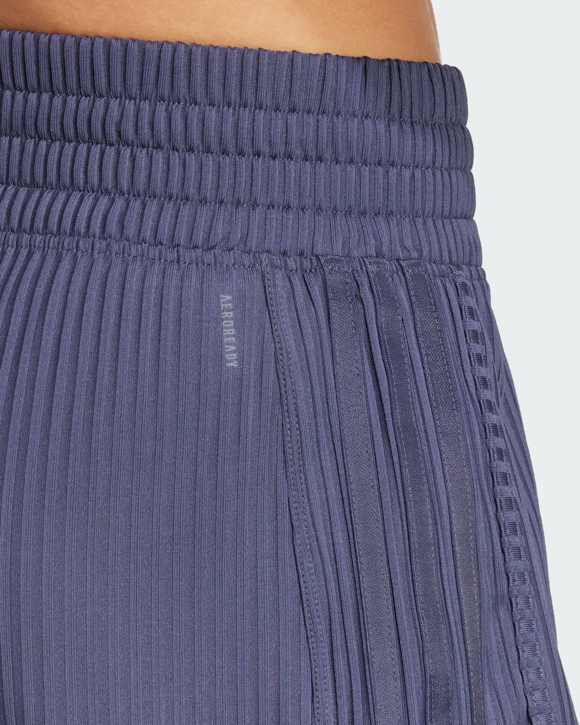 ADIDAS, Adidas Pacer All Gym Seasonal Rib High-rise Tonal 3-stripes Shorts