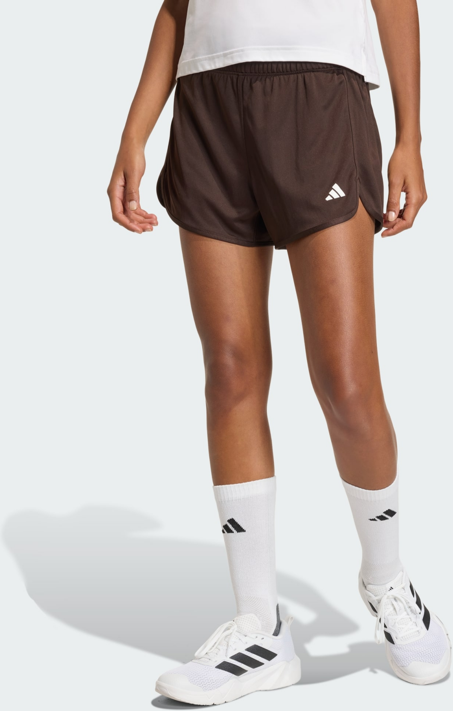 ADIDAS, Adidas Pacer Essentials Knit High-rise Shorts