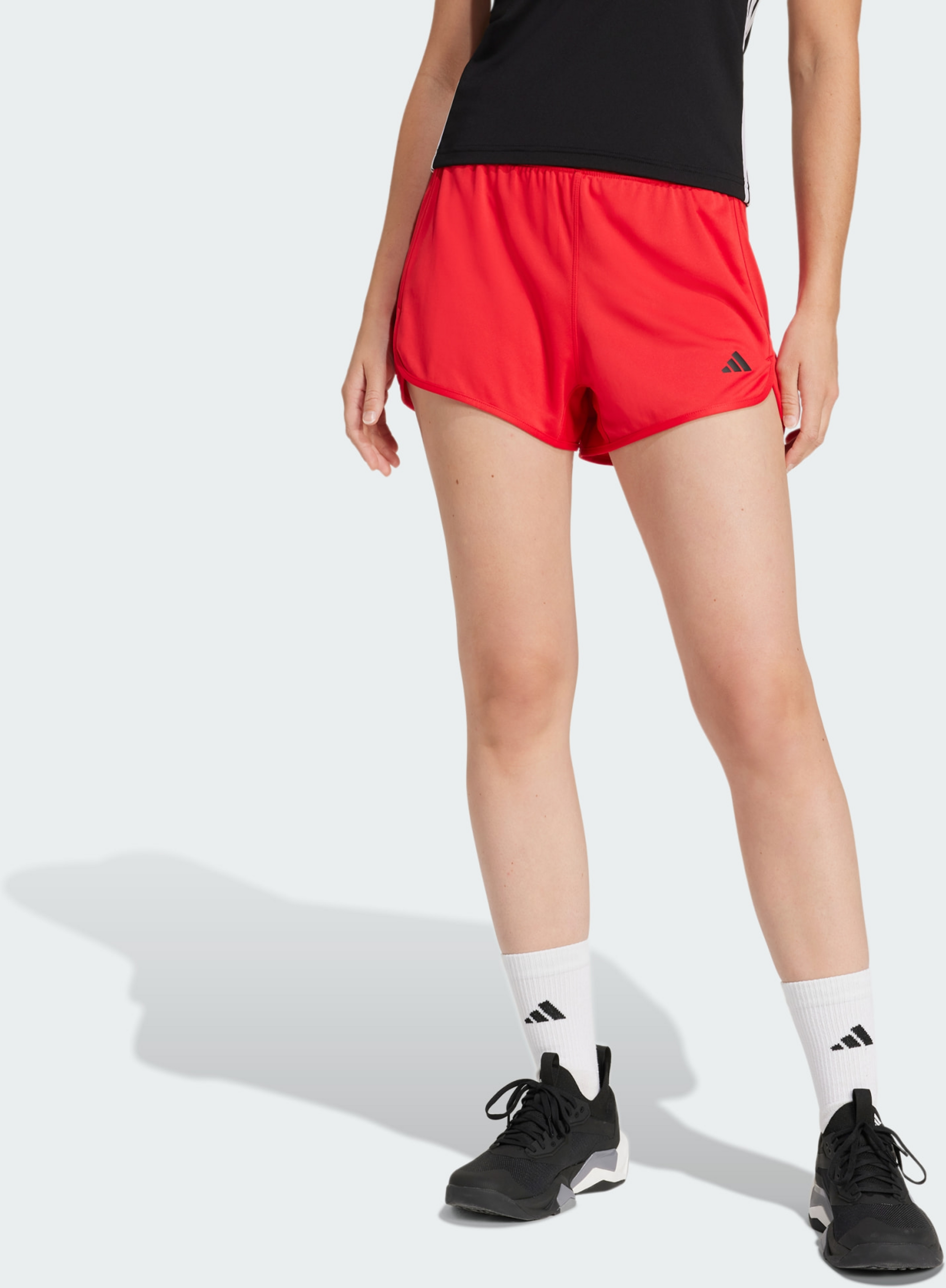 ADIDAS, Adidas Pacer Essentials Knit High-rise Shorts