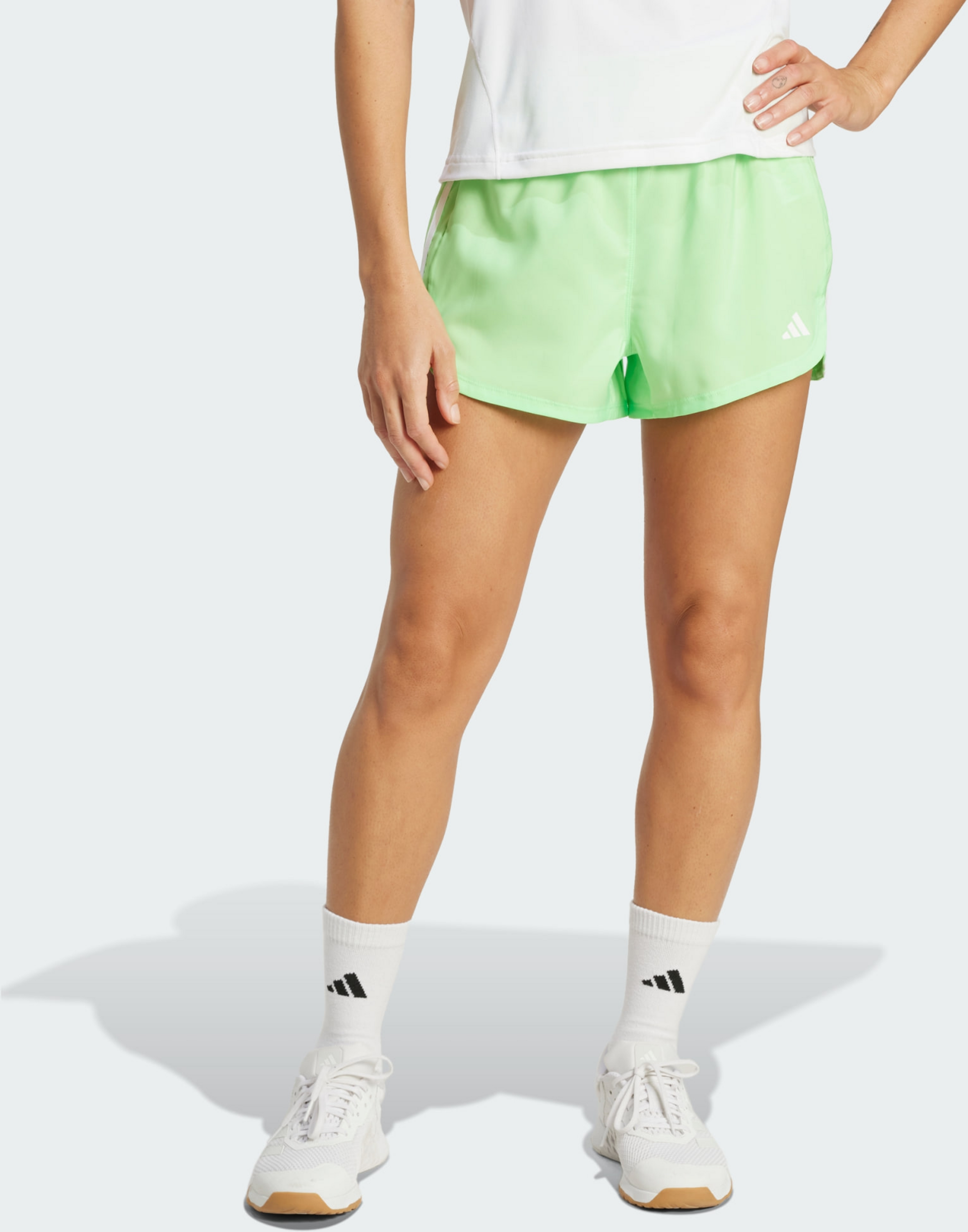 ADIDAS, Adidas Pacer Training 3-stripes Woven High-rise Shorts