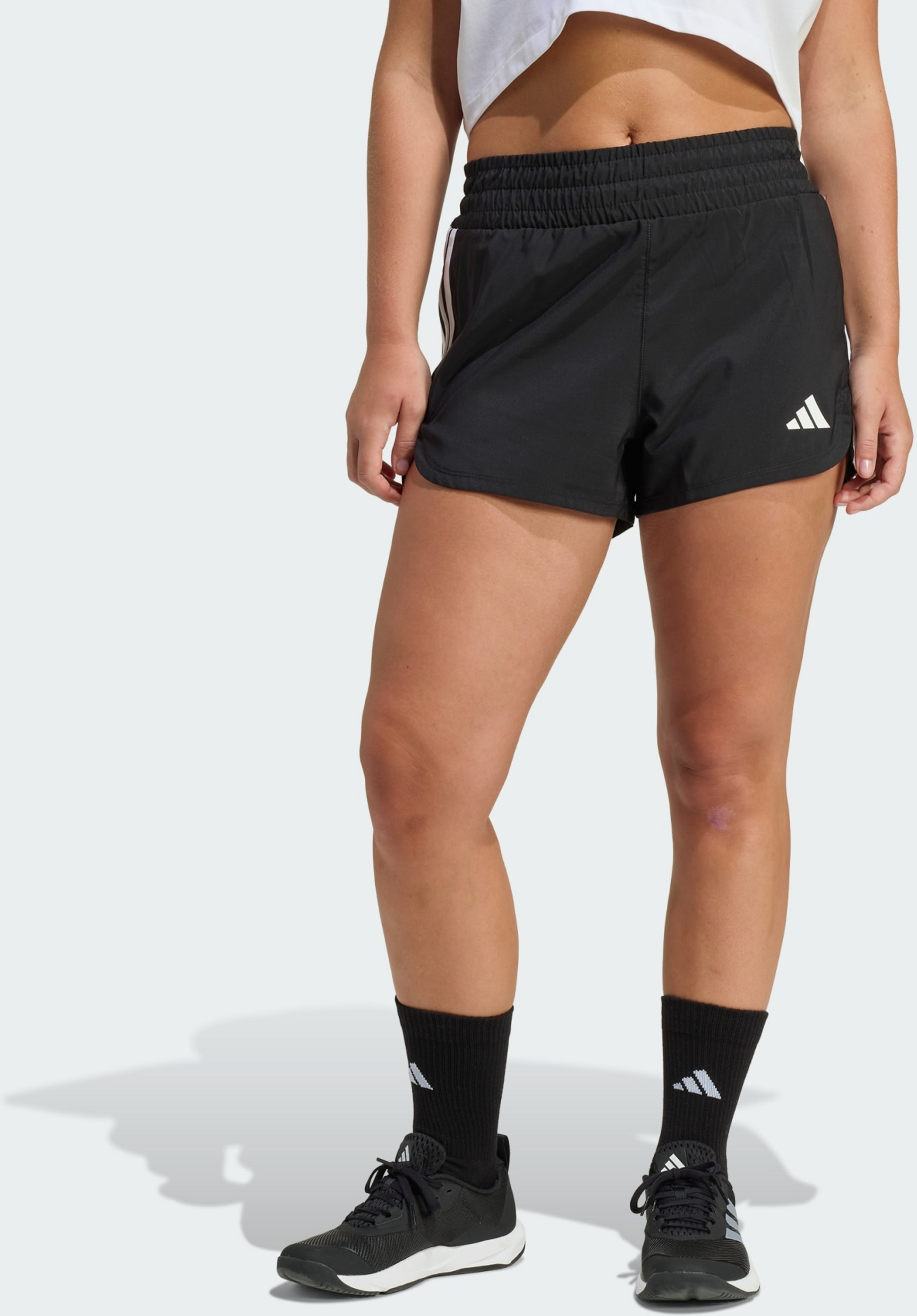 ADIDAS, Adidas Pacer Workout Woven High Rise Shorts