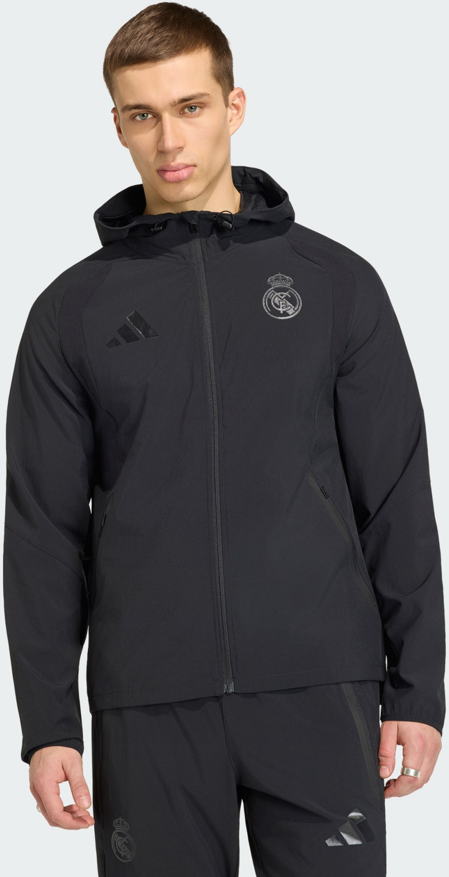 ADIDAS, Adidas Real Madrid Travel Vindjacka Med Hel Dragkedja