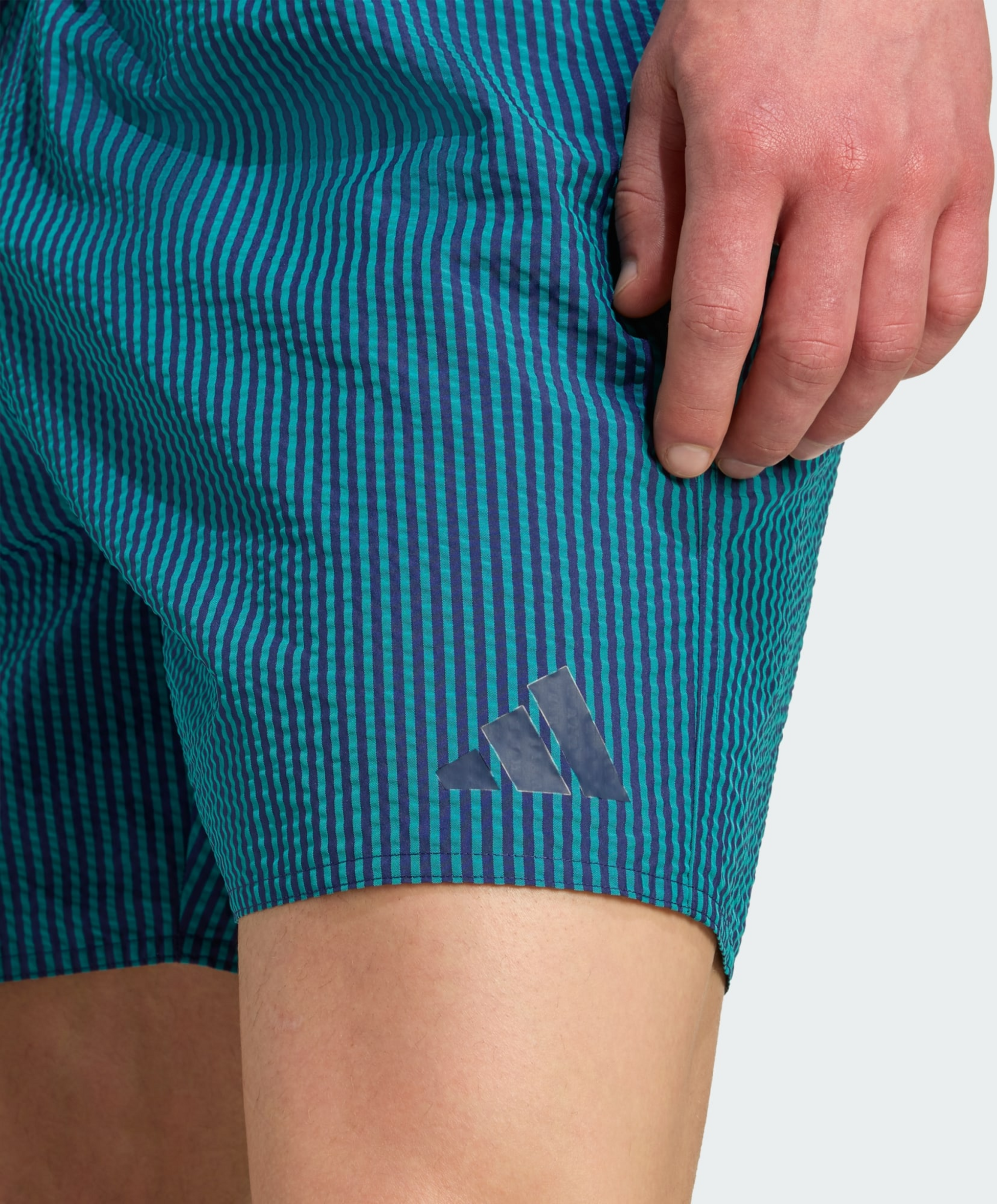 ADIDAS, Adidas Seersucker Stripy Swim Shorts 5-inch
