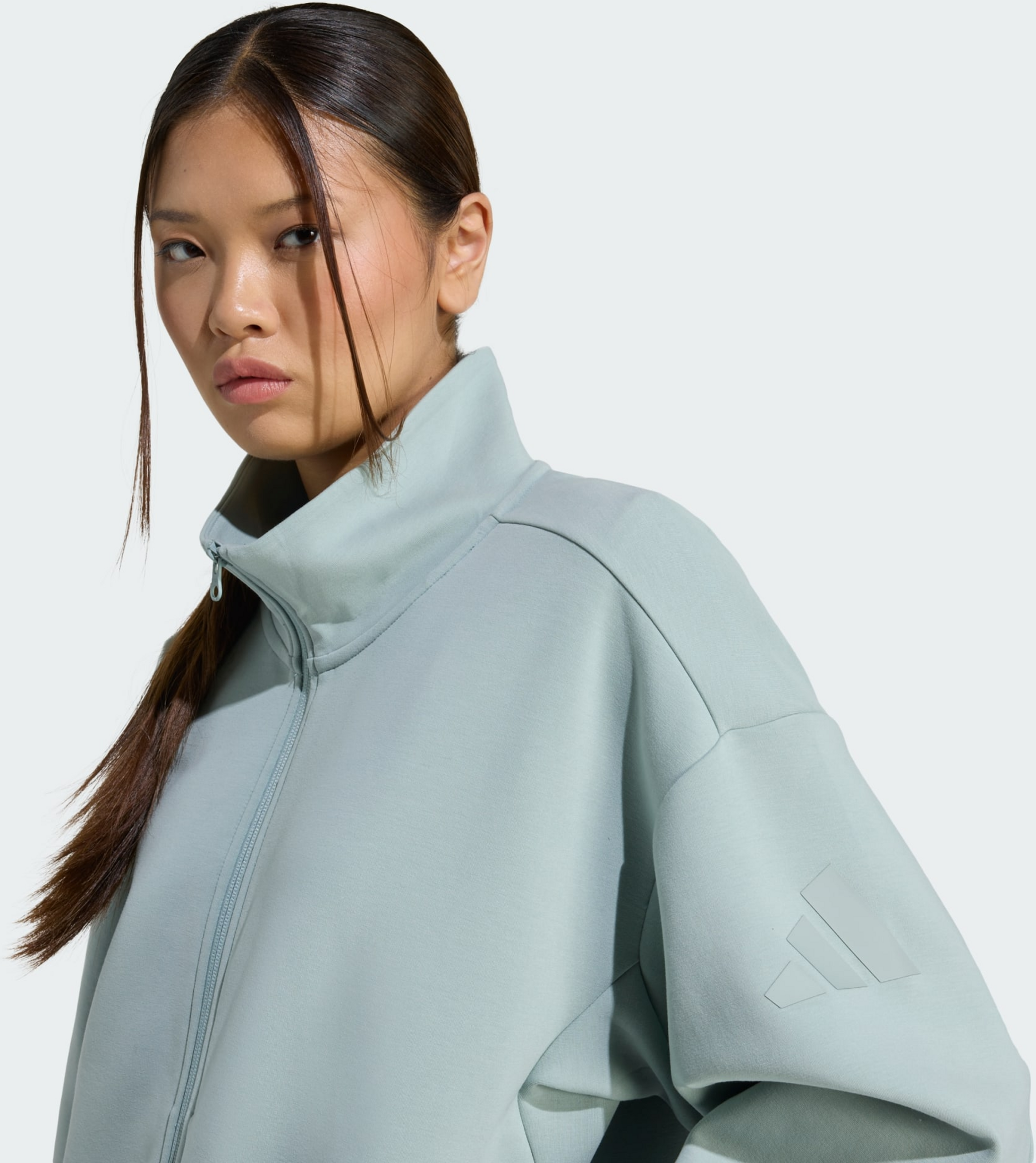 ADIDAS, Adidas Soft Lux-tröja Med Lös Passform Och Hel Dragkedja