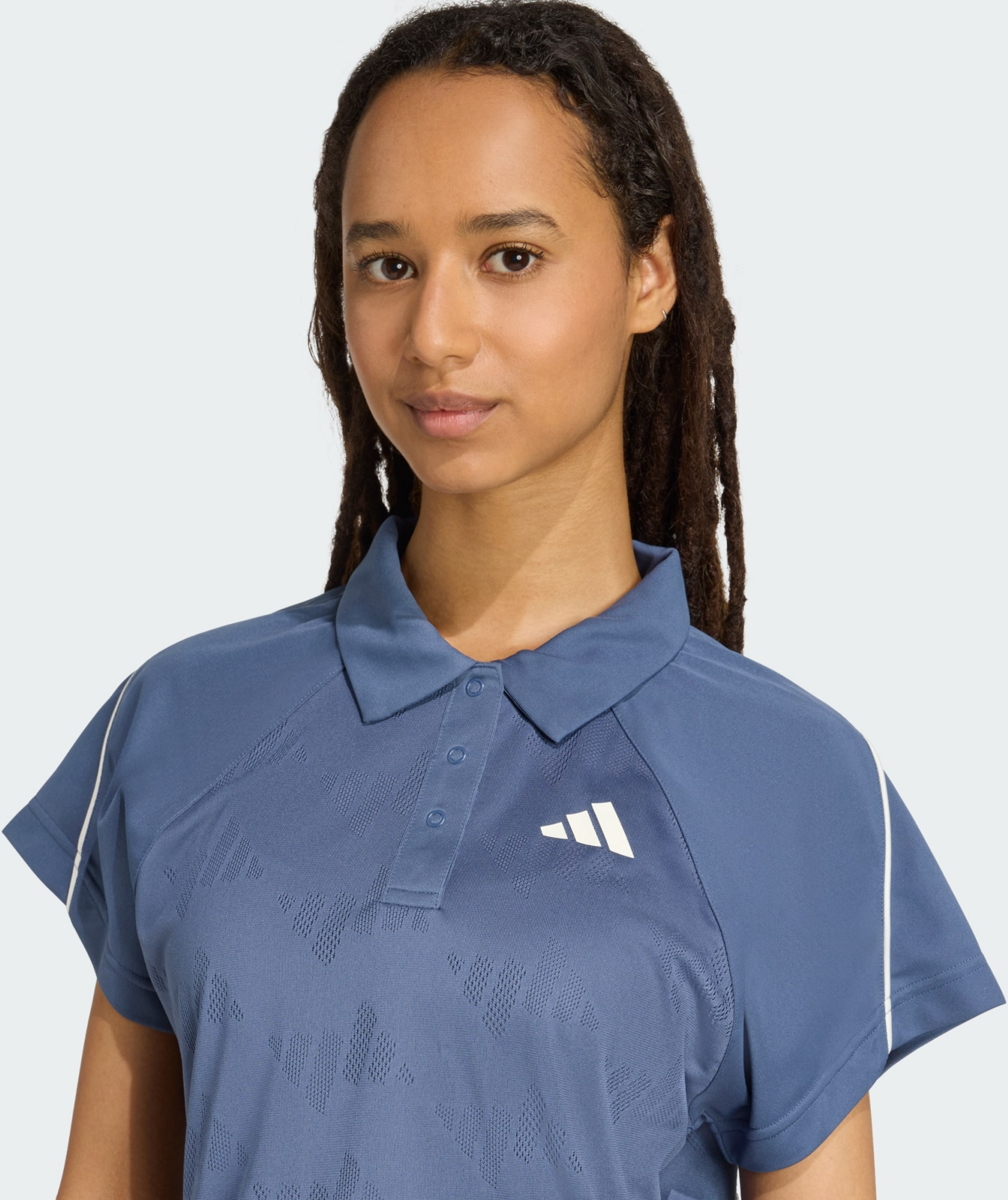 ADIDAS, Adidas Stadium 3-stripes Tennis Inspired Jacquard Polo Tee