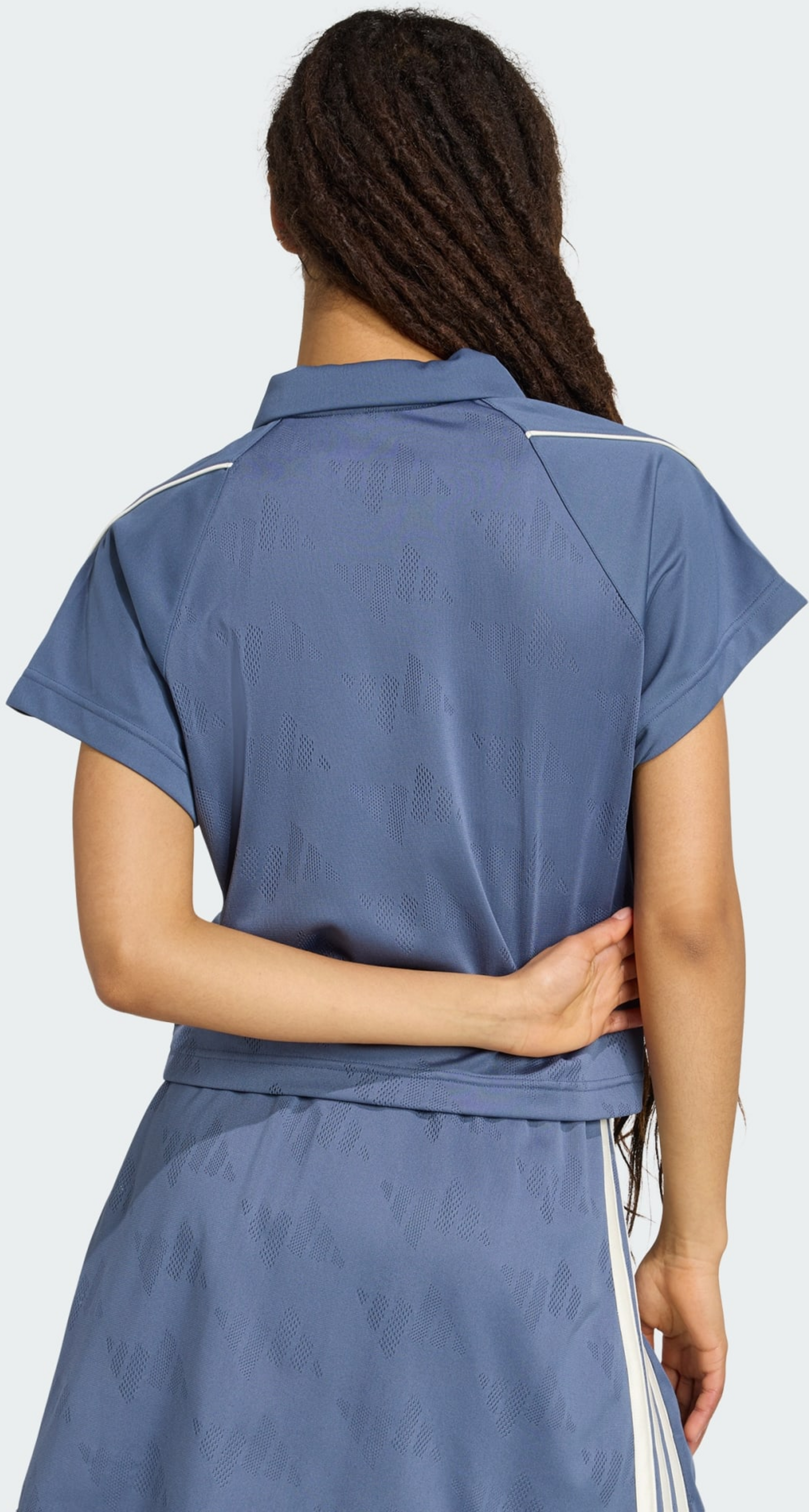 ADIDAS, Adidas Stadium 3-stripes Tennis Inspired Jacquard Polo Tee