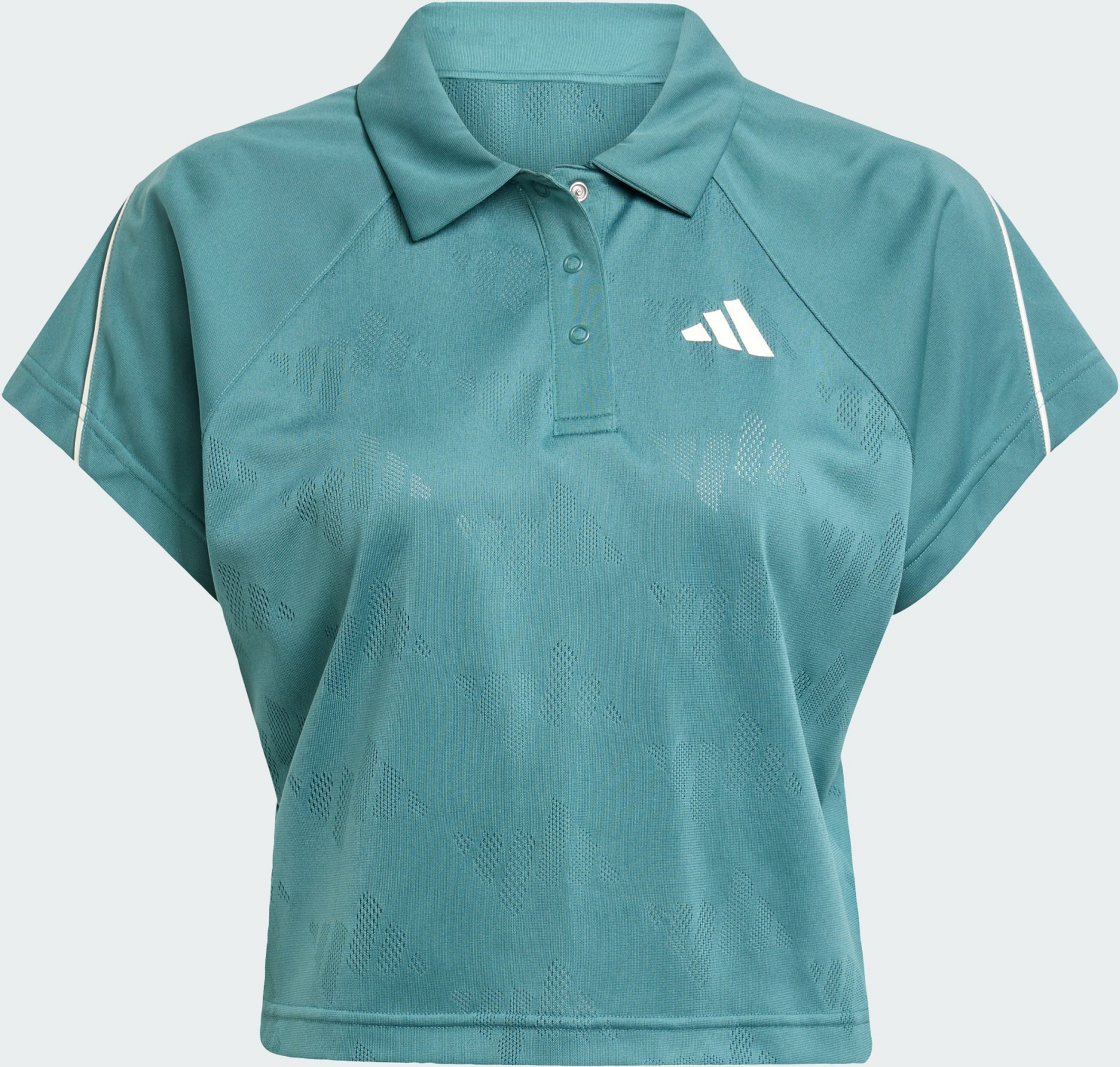 ADIDAS, Adidas Stadium 3-stripes Tennis Inspired Jacquard Polo Tee
