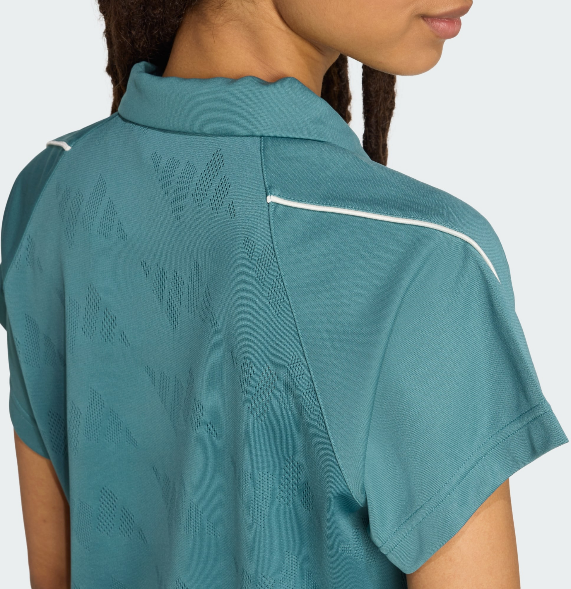 ADIDAS, Adidas Stadium 3-stripes Tennis Inspired Jacquard Polo Tee