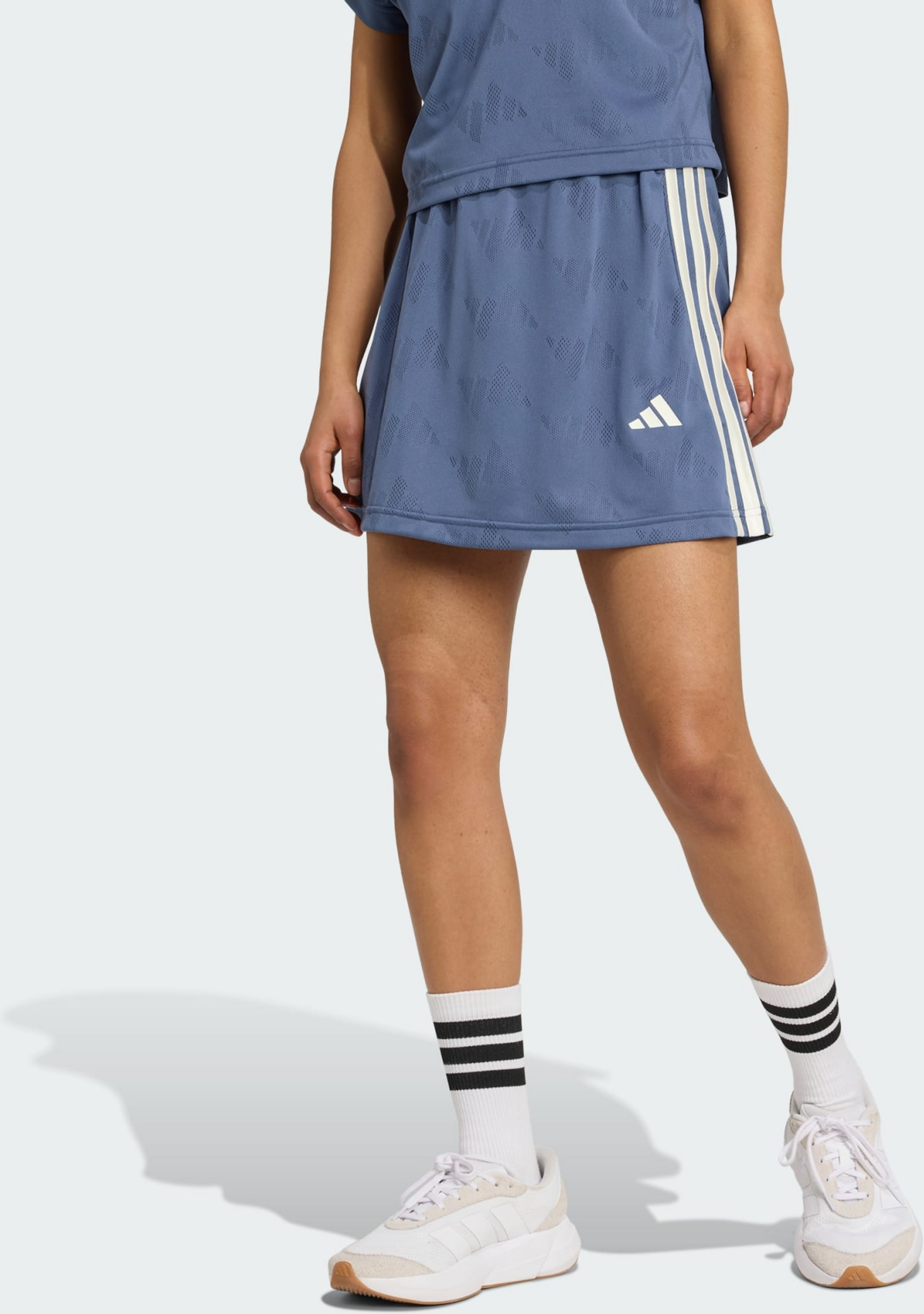 ADIDAS, Adidas Stadium 3-stripes Tennis Inspired Jacquard Skirt With Short