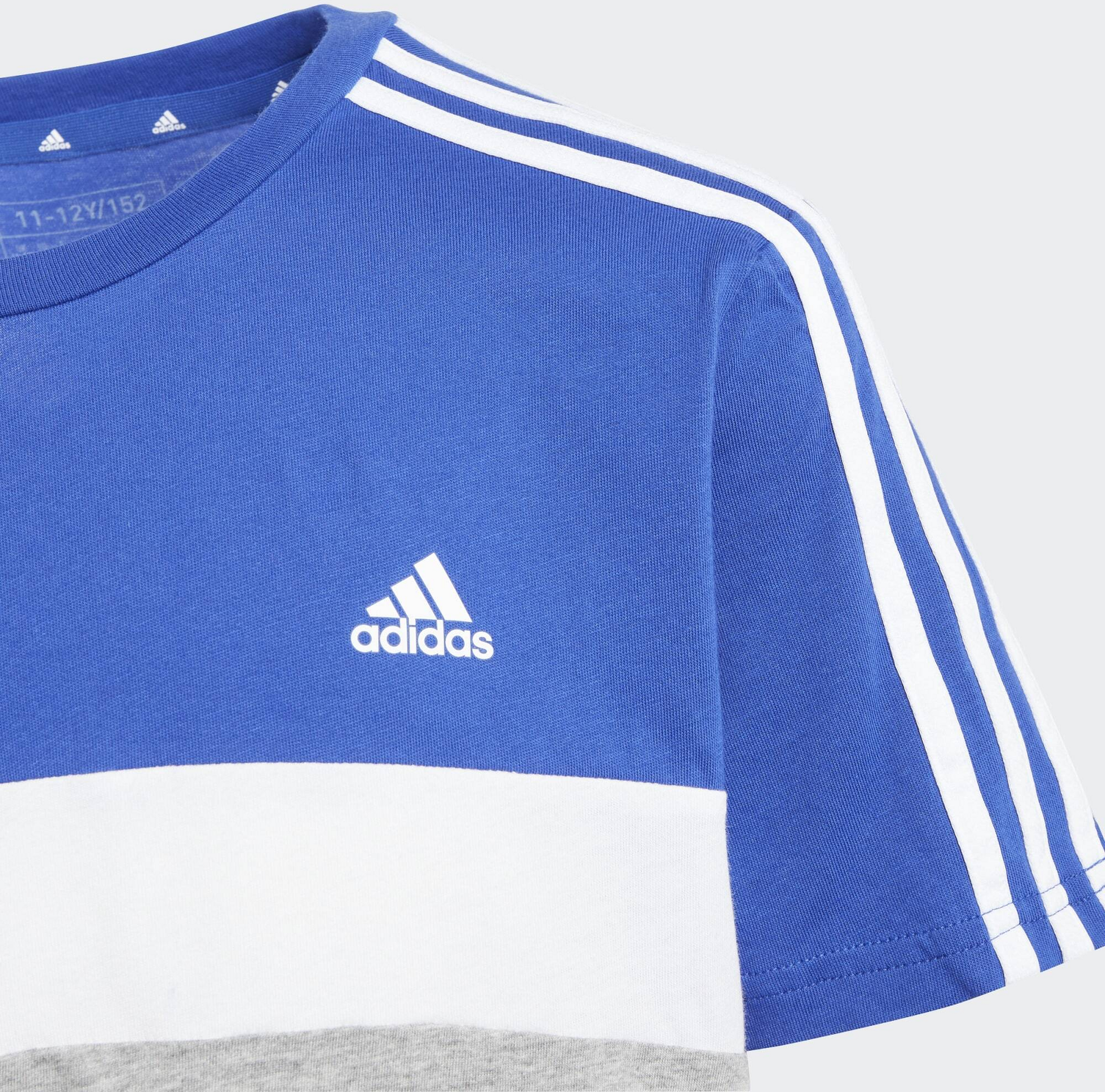 ADIDAS, Adidas Tiberio 3-stripes Colorblock Cotton T-shirt Barn