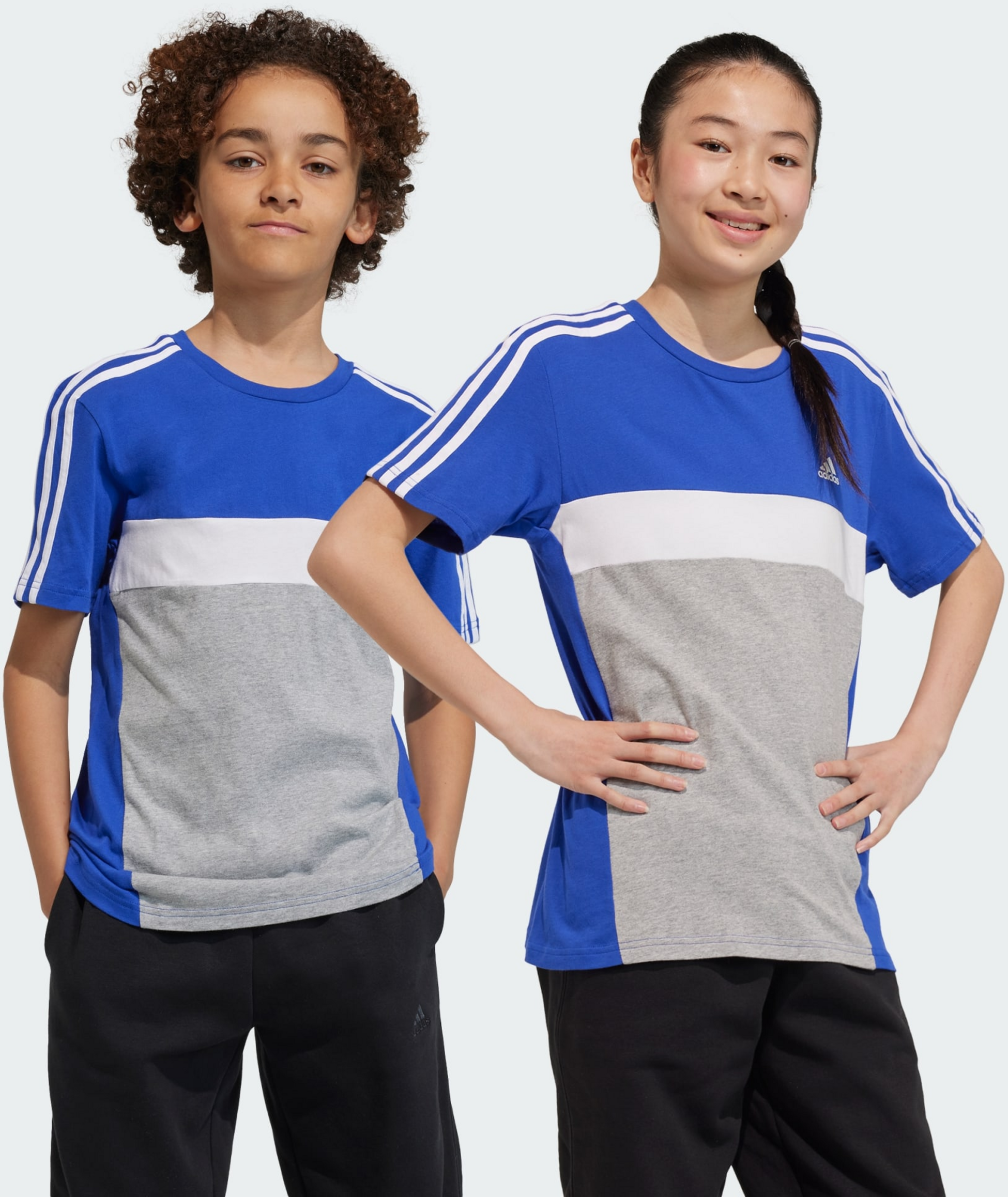 ADIDAS, Adidas Tiberio 3-stripes Colorblock Cotton T-shirt Barn