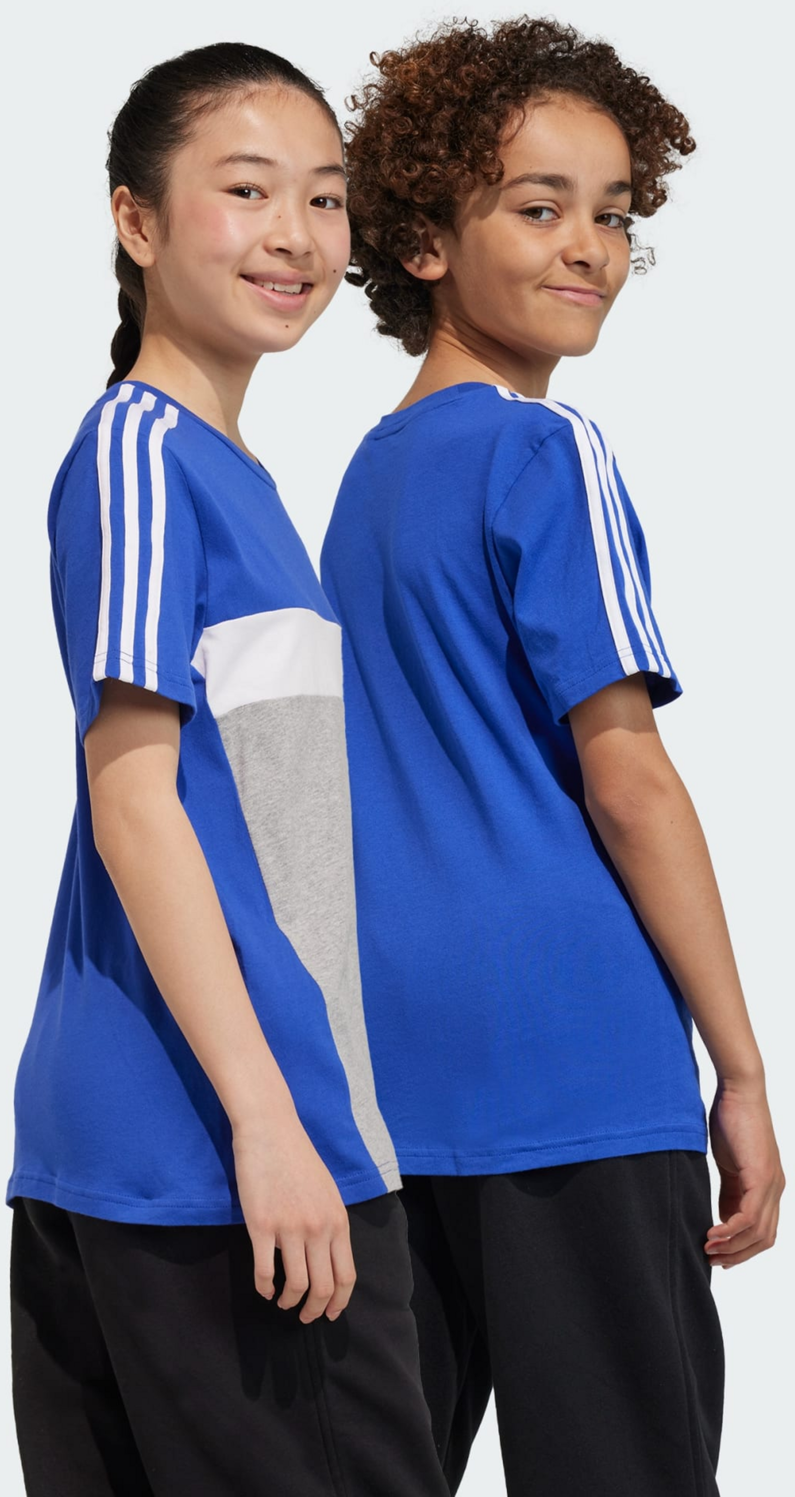 ADIDAS, Adidas Tiberio 3-stripes Colorblock Cotton T-shirt Barn