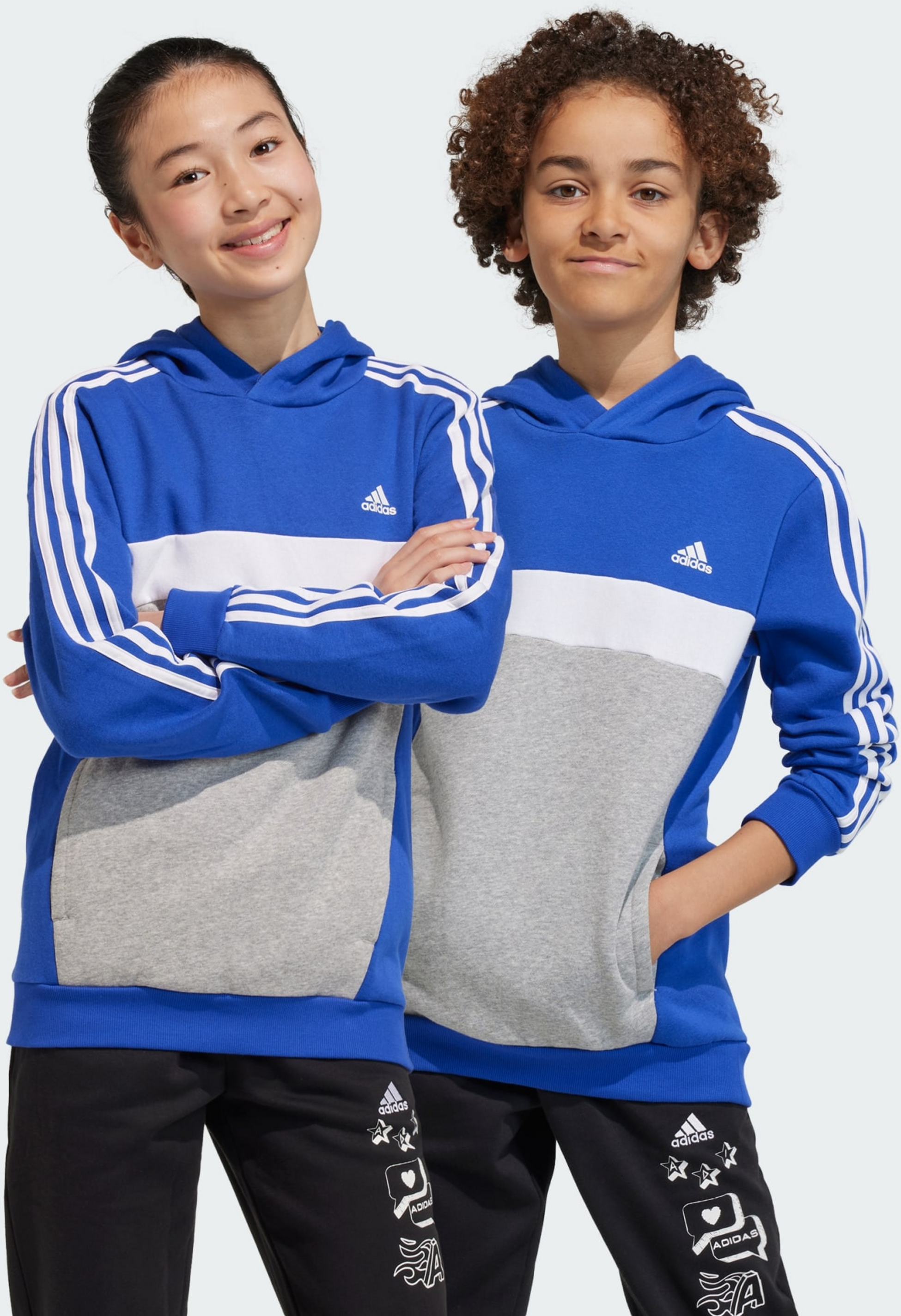 ADIDAS, Adidas Tiberio 3-stripes Colorblock Fleece Hoodie Barn