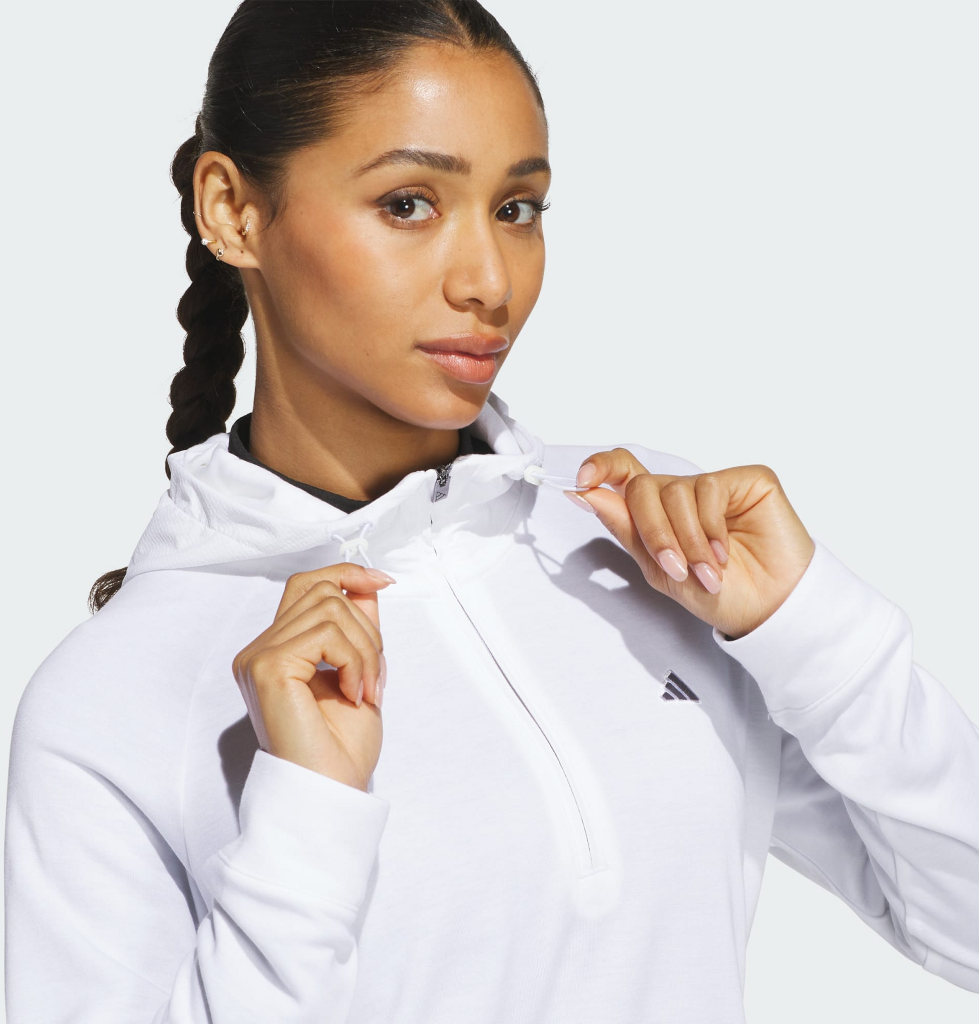 ADIDAS, Adidas Ultimate365+ Course Control Hybrid Jacka Med Huva Och Kvartsl&aring;ng Dragkedja
