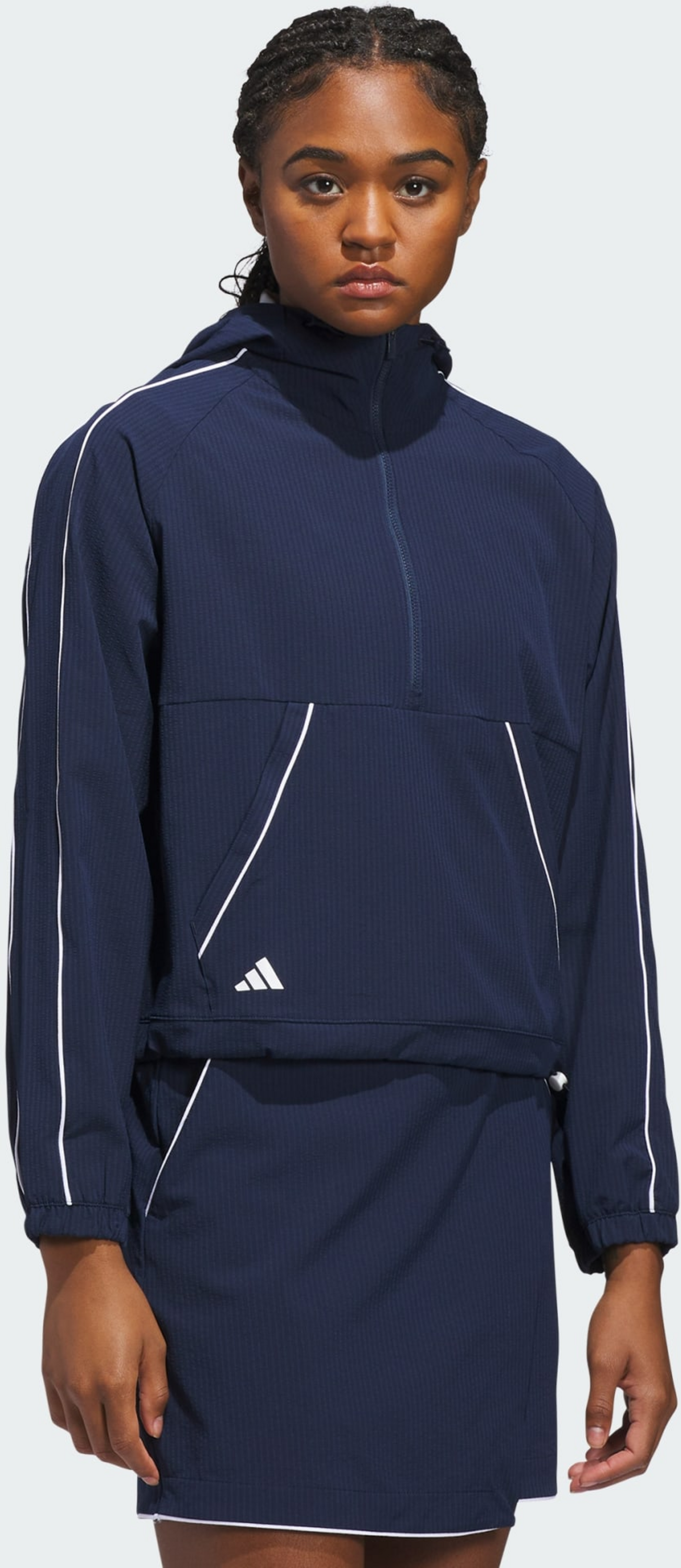 ADIDAS, Adidas Ultimate365 Seersucker Jacka Med Kvartsl&aring;ng Dragkedja