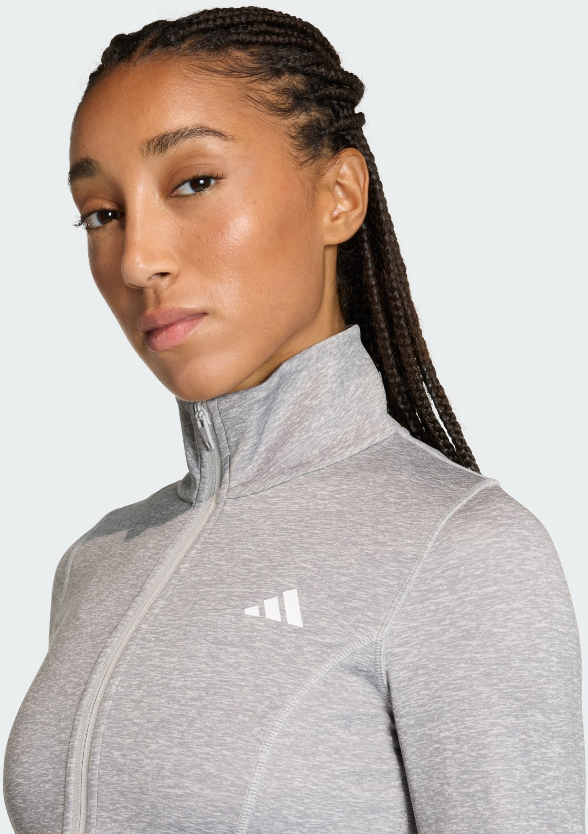 ADIDAS, Adidas Workout Essentials Heather Jacka Med Dragkedja