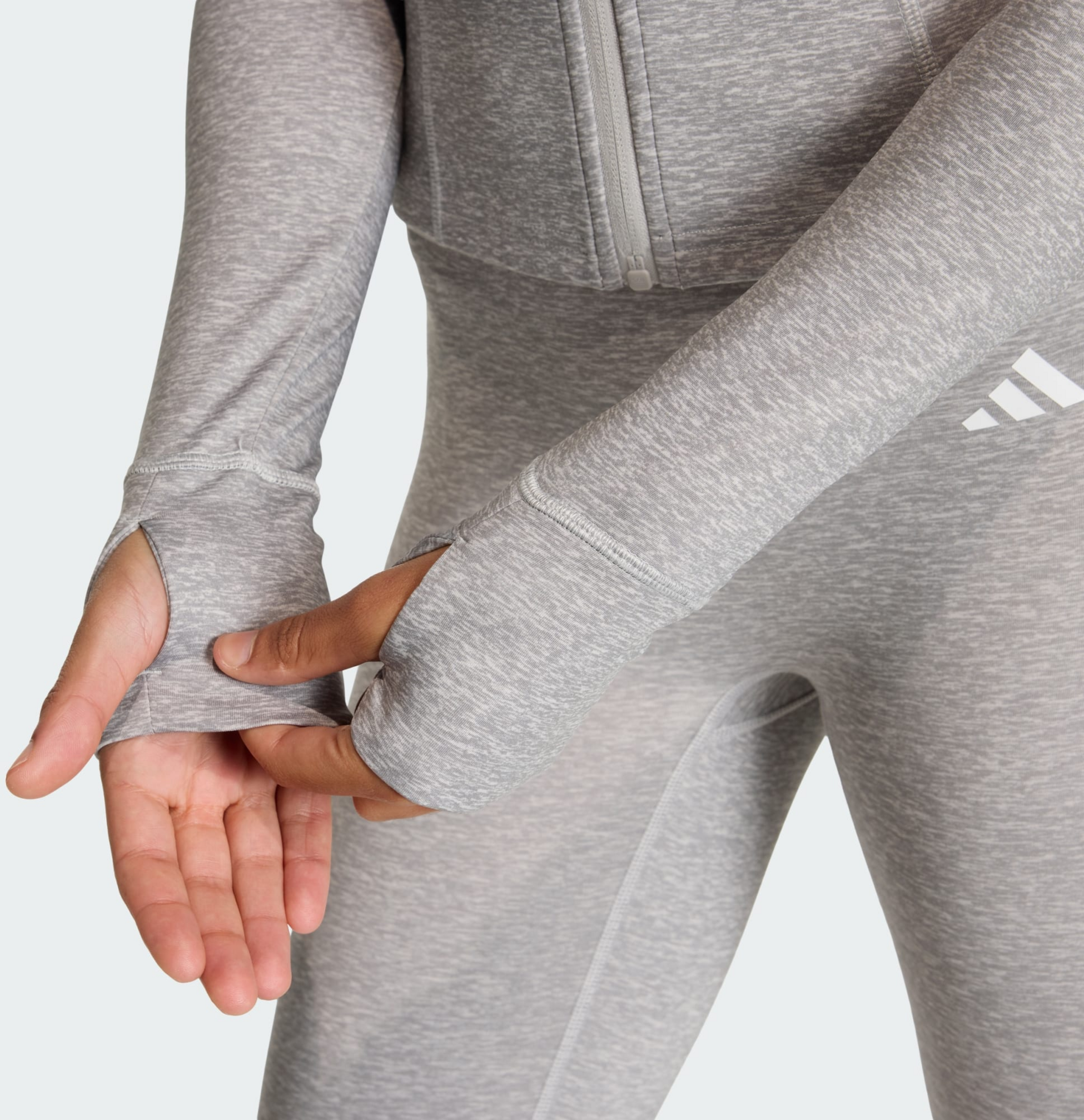 ADIDAS, Adidas Workout Essentials Heather Jacka Med Dragkedja