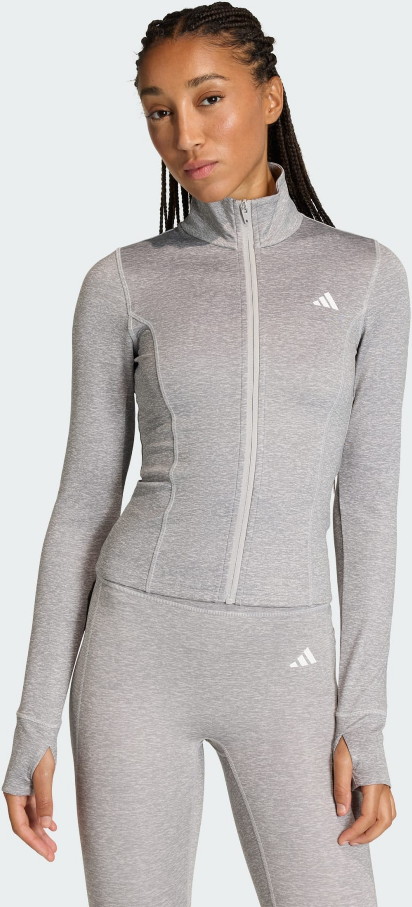ADIDAS, Adidas Workout Essentials Heather Jacka Med Dragkedja