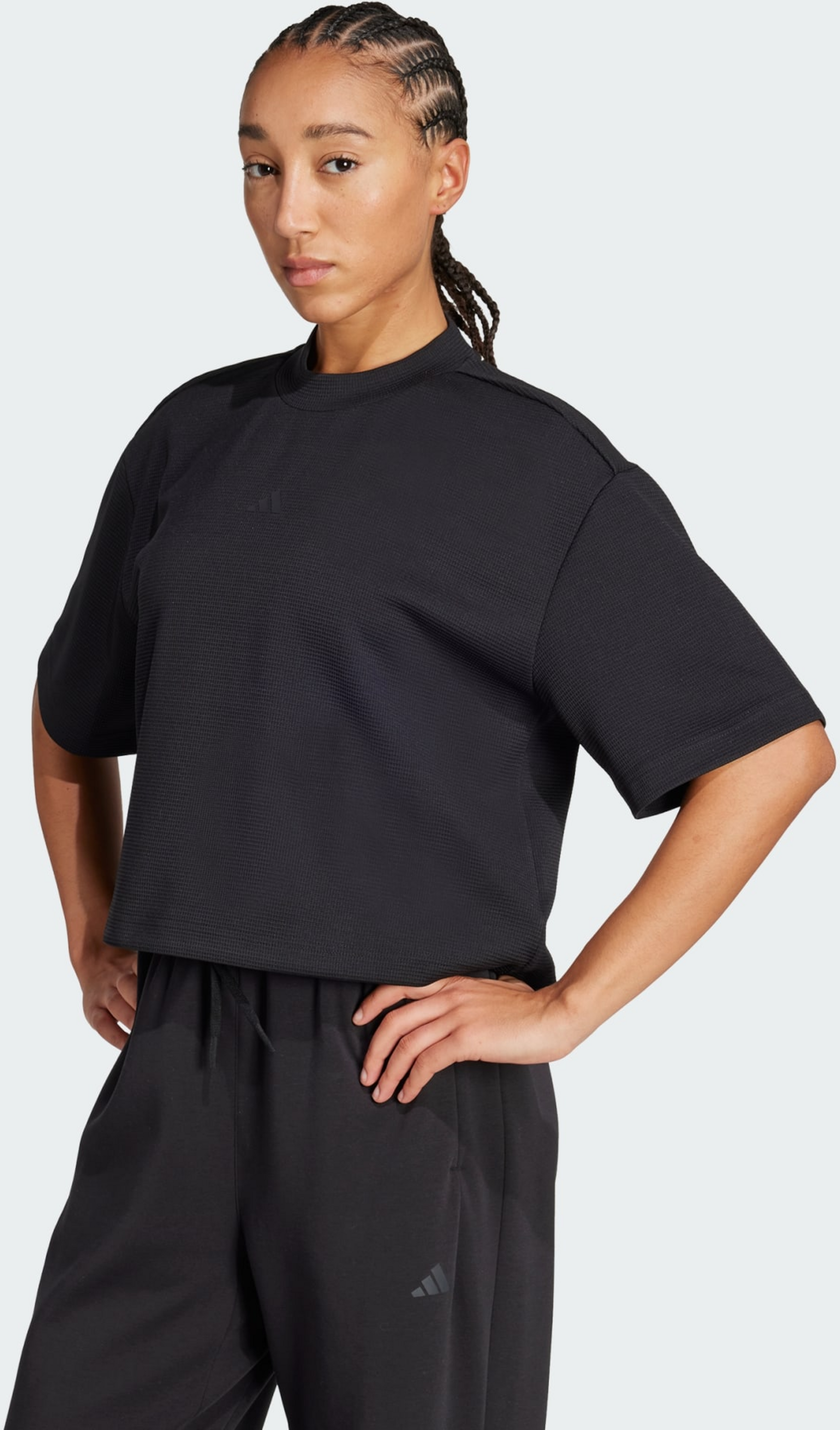 ADIDAS, Adidas Yoga Motion Våffelstickad T-shirt