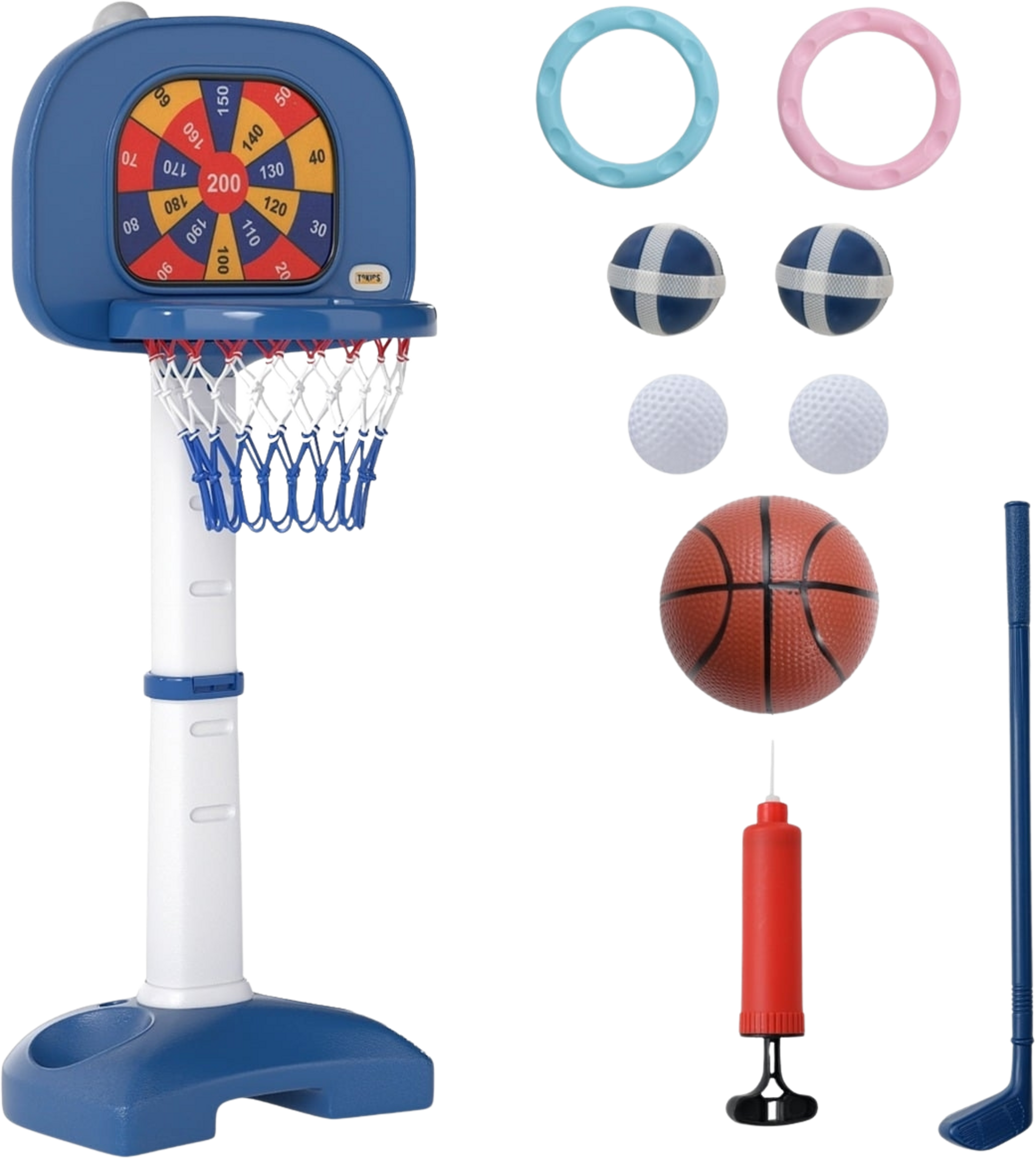 NORTHIX, Adjustable 4-in-1 Kids Basketball Hoop Set With Accessories