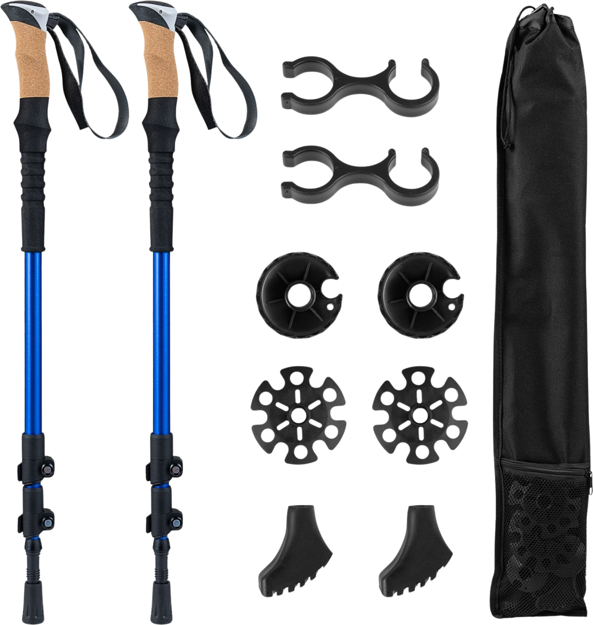 NORTHIX, Adjustable Aluminum Trekking Poles With Cork Grips, Blue