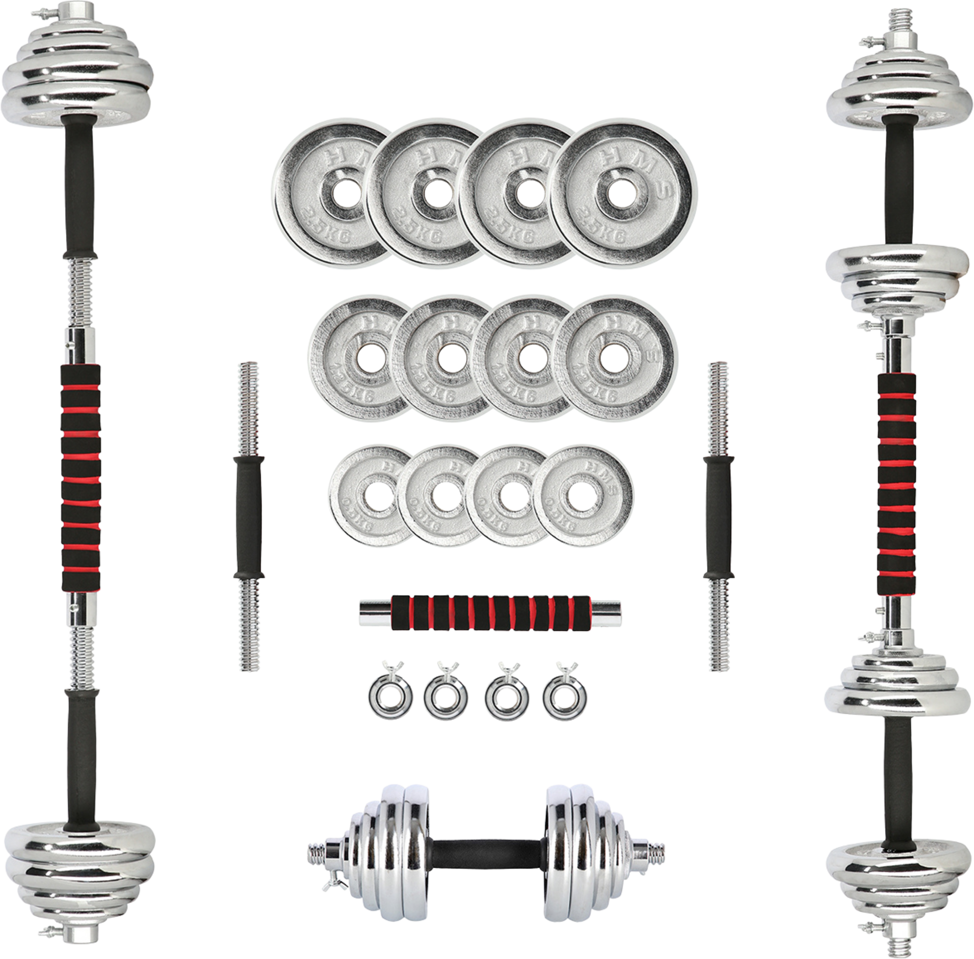 NORTHIX, Adjustable Chrome Dumbbells With Case, 20kg Set