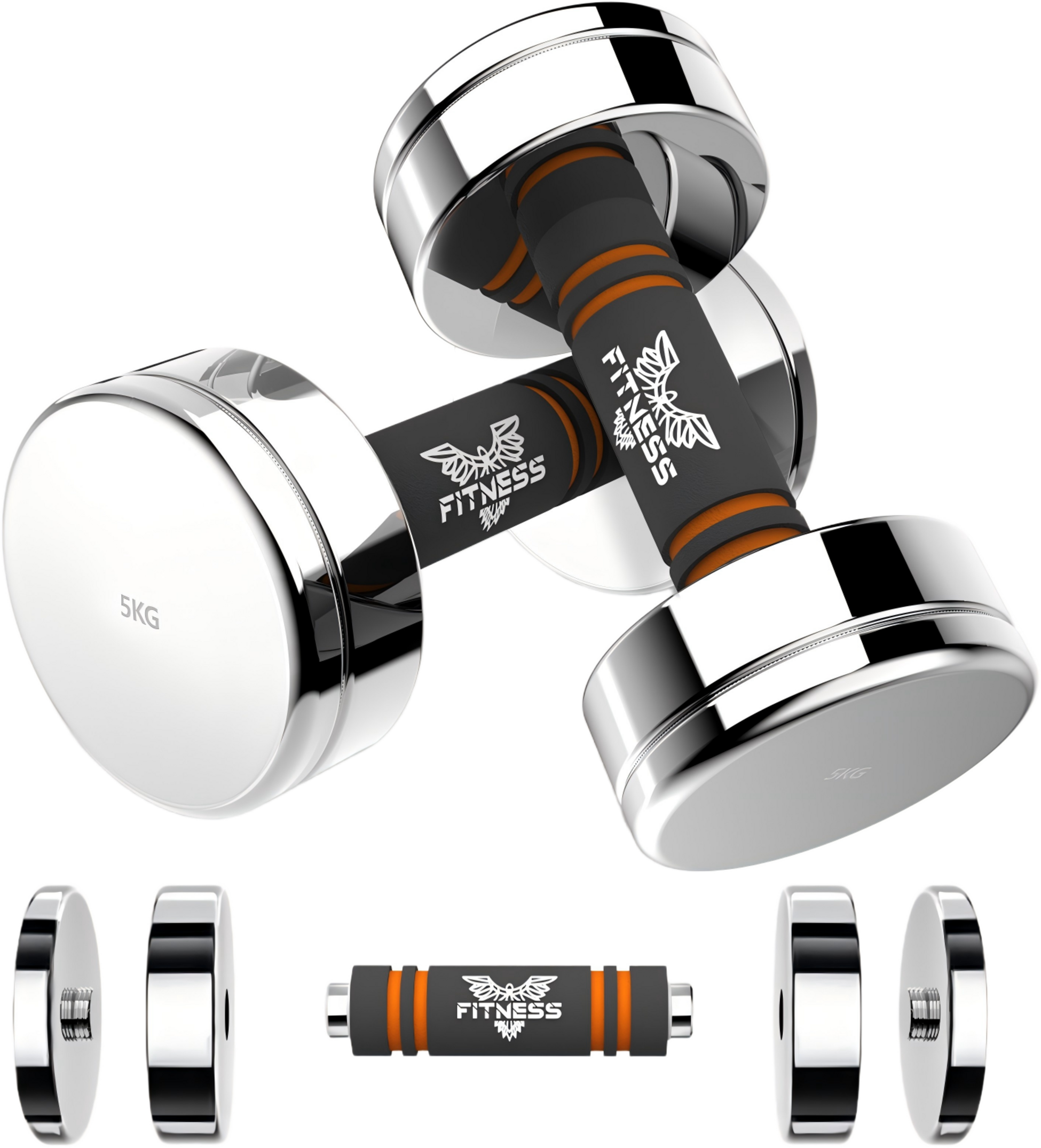 HOMEFITNESSCODE, Adjustable Dumbbells 2x5kg &ndash; Compact Home Weight Set