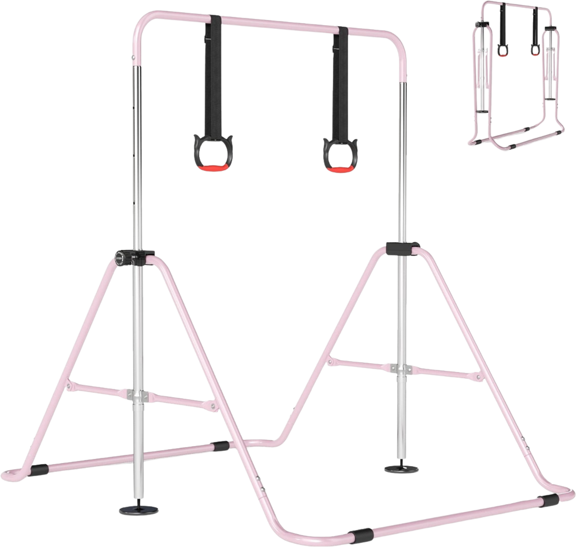 NORTHIX, Adjustable Gymnastics Bar For Kids, Pink, 4 Heights