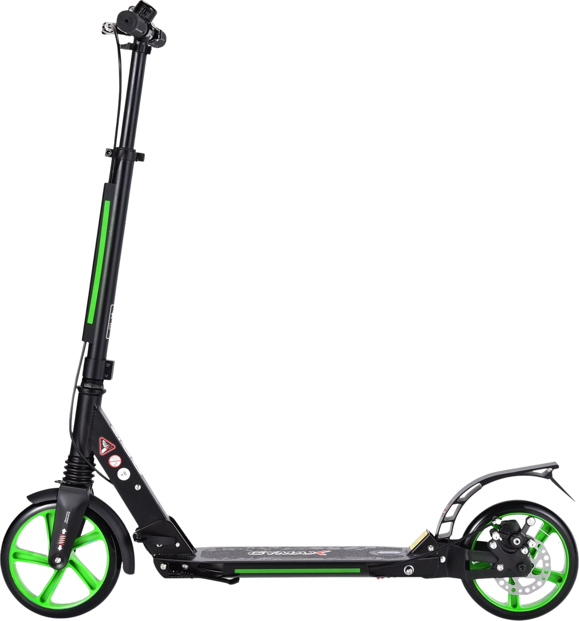 NORTHIX, Adjustable Height Kids Scooter, Foldable, Black/green Wheels