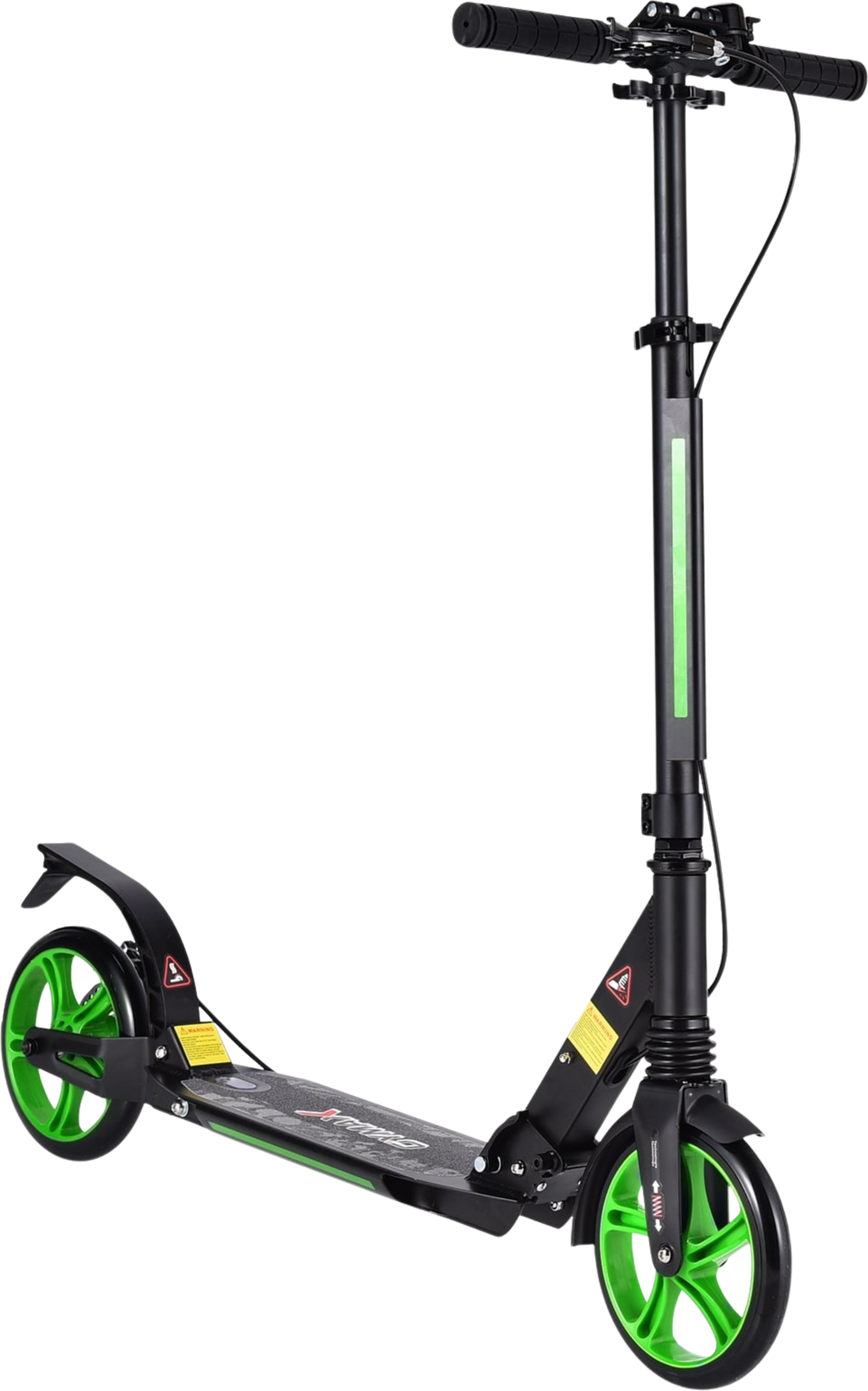 NORTHIX, Adjustable Height Kids Scooter, Foldable, Black/green Wheels