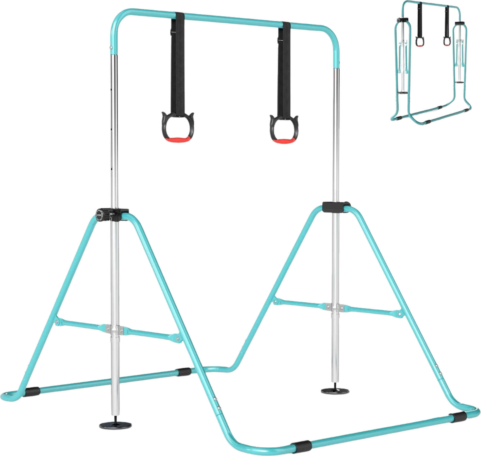 NORTHIX, Adjustable Kids Gymnastics Bar, Metal Frame, Mint Green