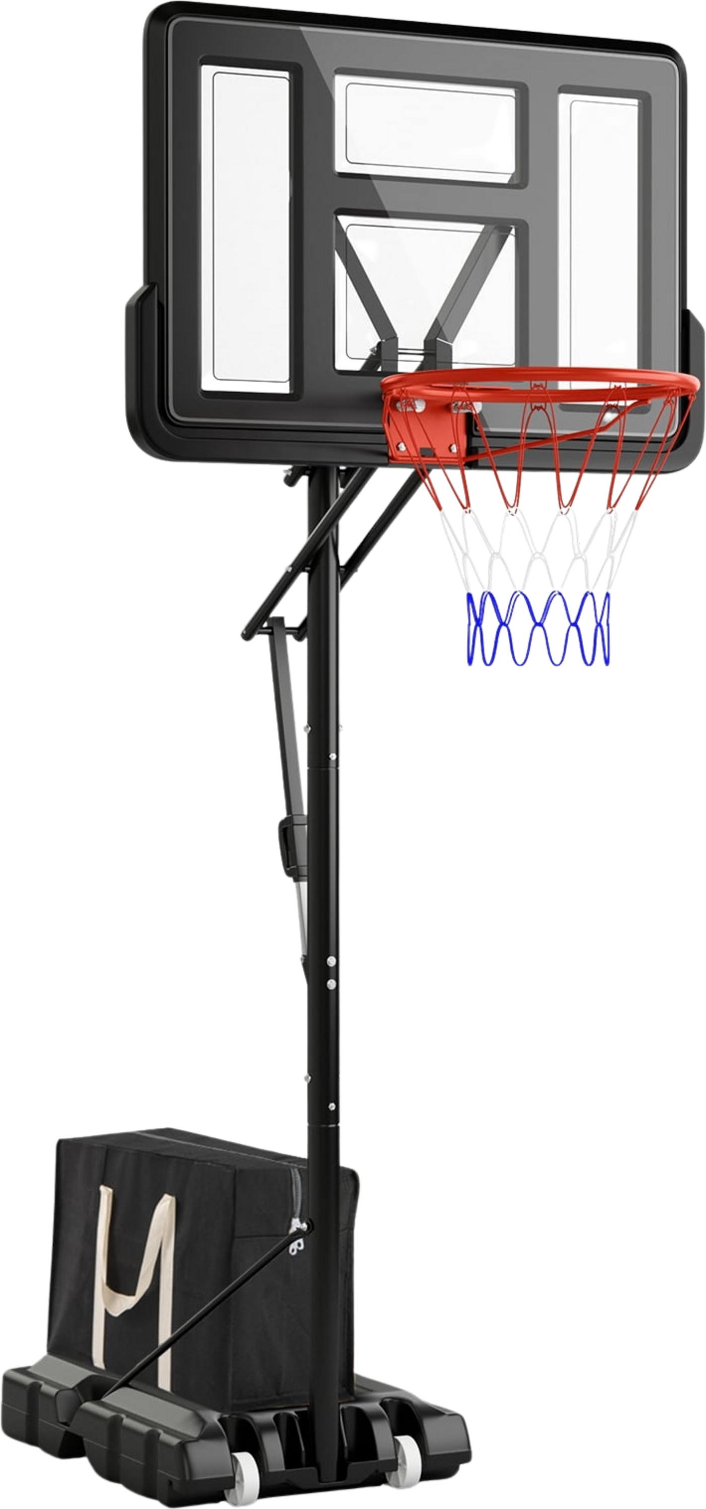 NORTHIX, Adjustable Outdoor Basketball Hoop With Wheels  Weight Bag