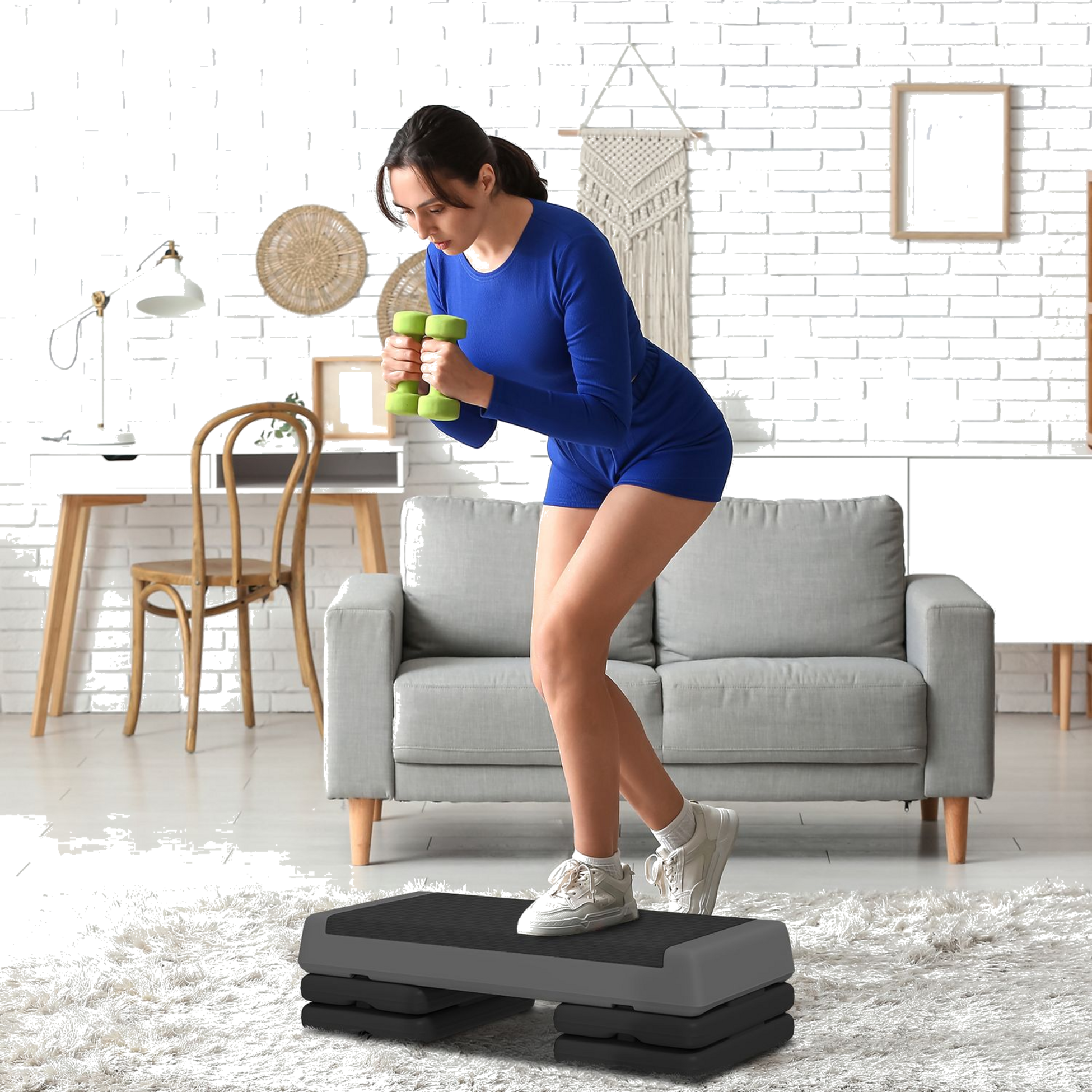 NORTHIX, Aerobic Stepper, 10.5/15.5/20.5cm Height Adjustable Stepping Board, Non-slip, For Home, Gym, Office,