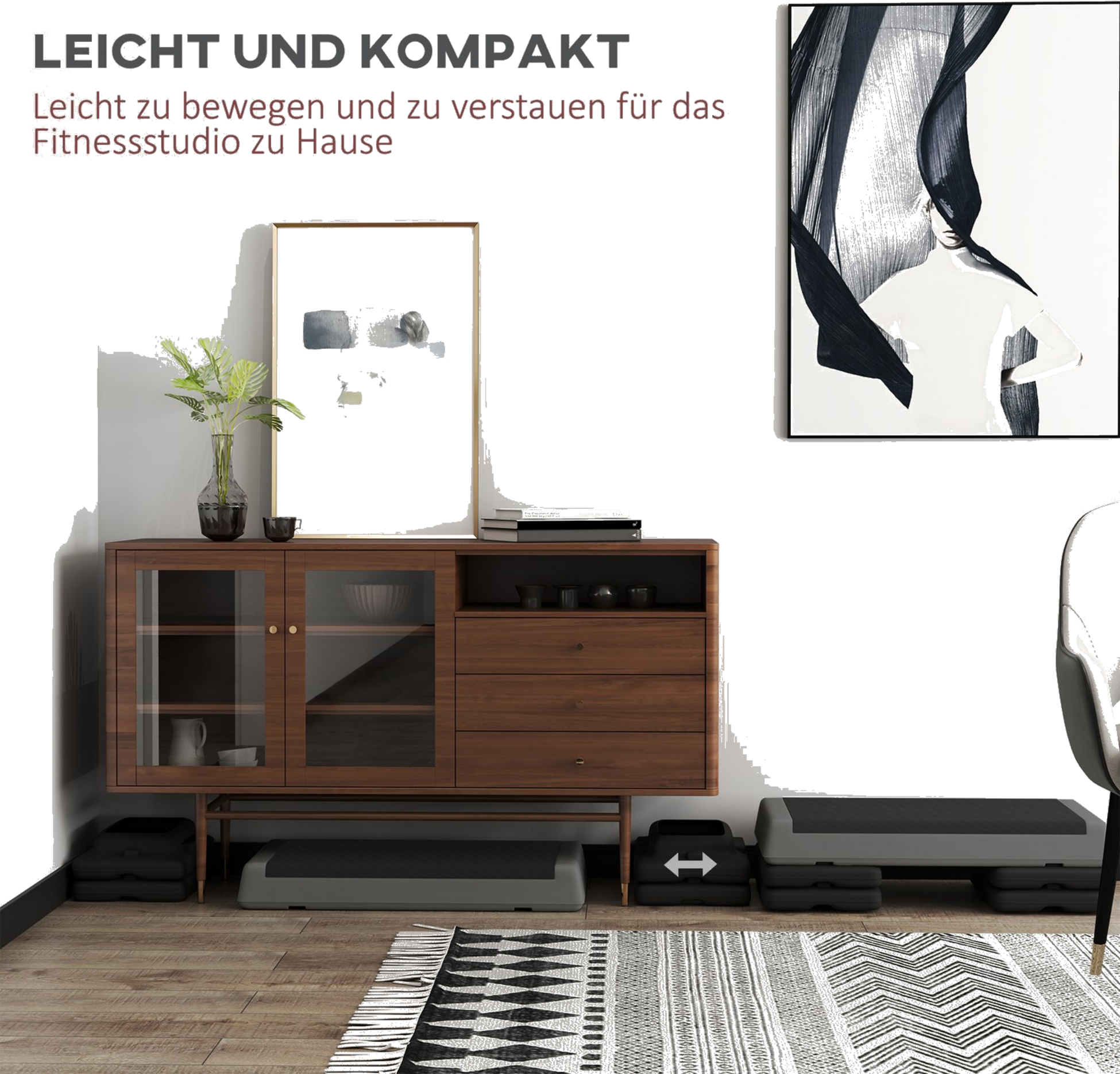 NORTHIX, Aerobic Stepper, 10.5/15.5/20.5cm Height Adjustable Stepping Board, Non-slip, For Home, Gym, Office,