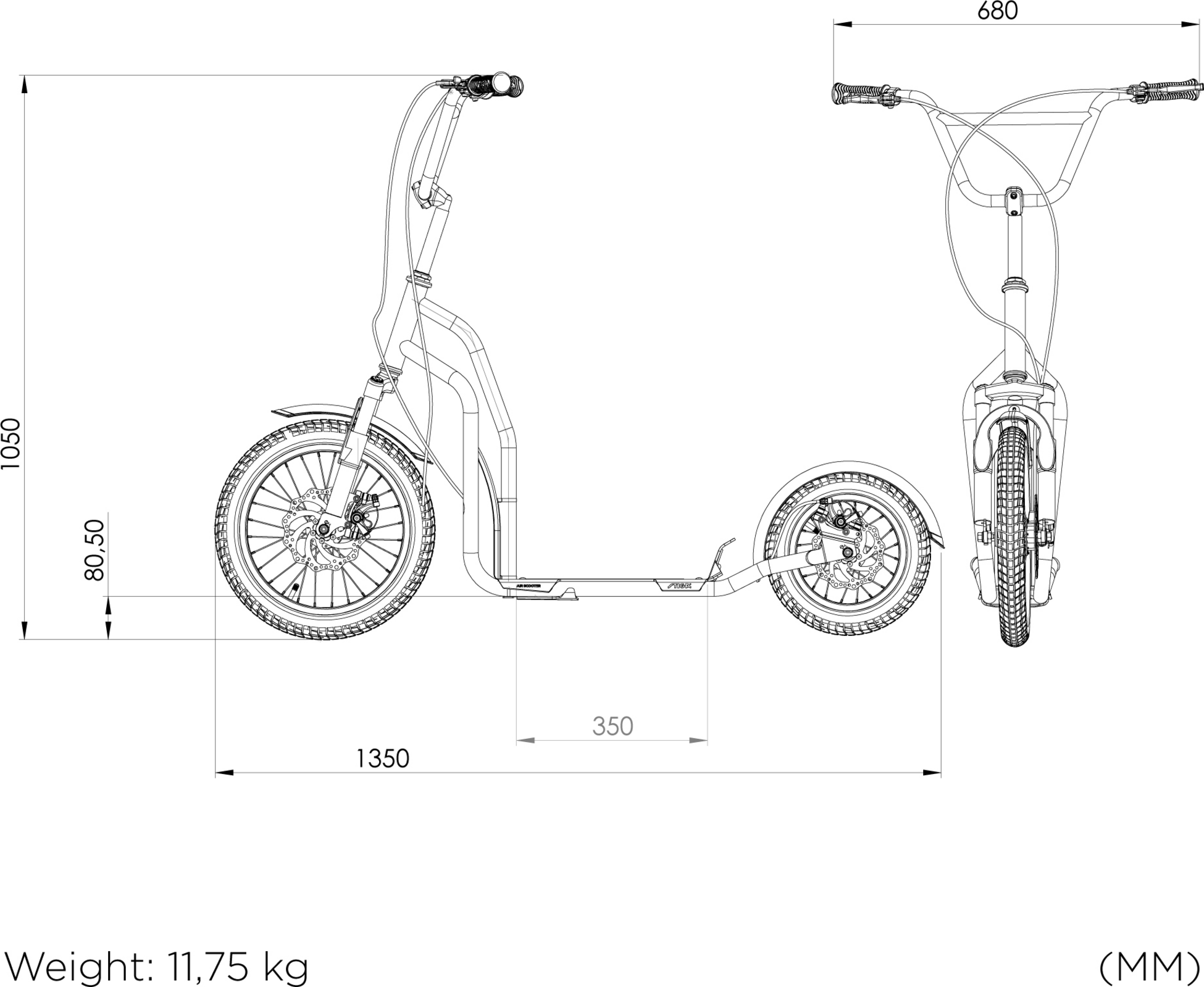 STIGA, Air Scooter 16 Silver